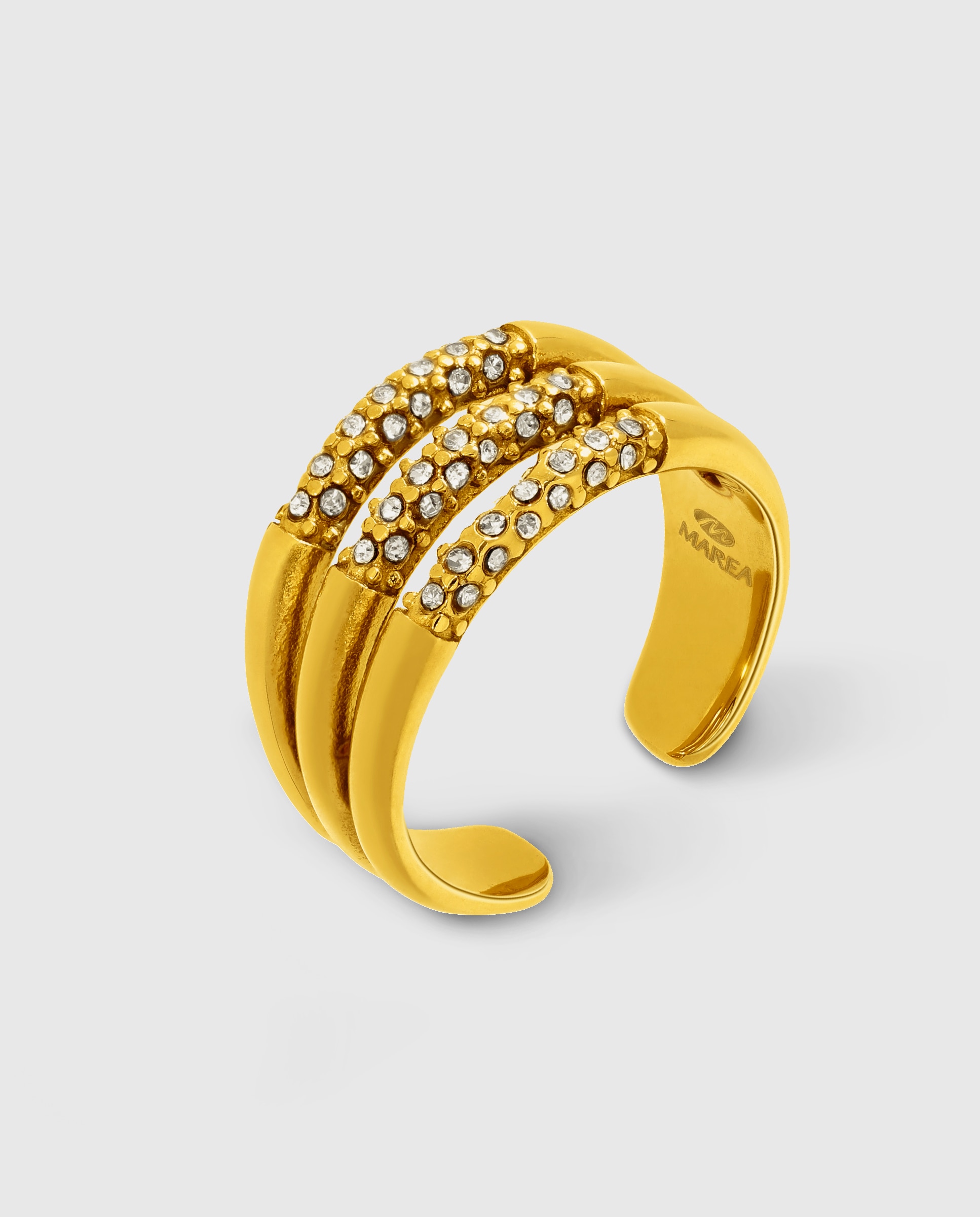 Imagen 0 de Anillo c03106/ab14 de acero dorado Blanco