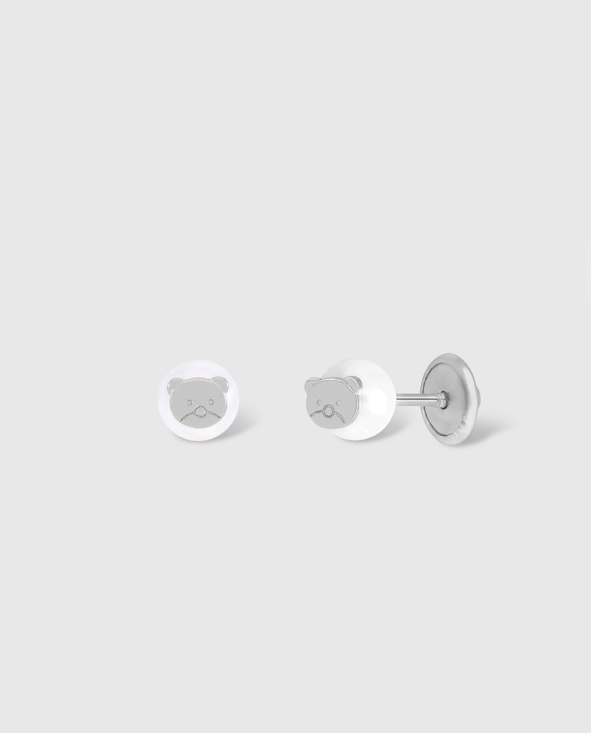 Imagen 0 de Pendientes de botón d03401/as de plata rodiada Plateado