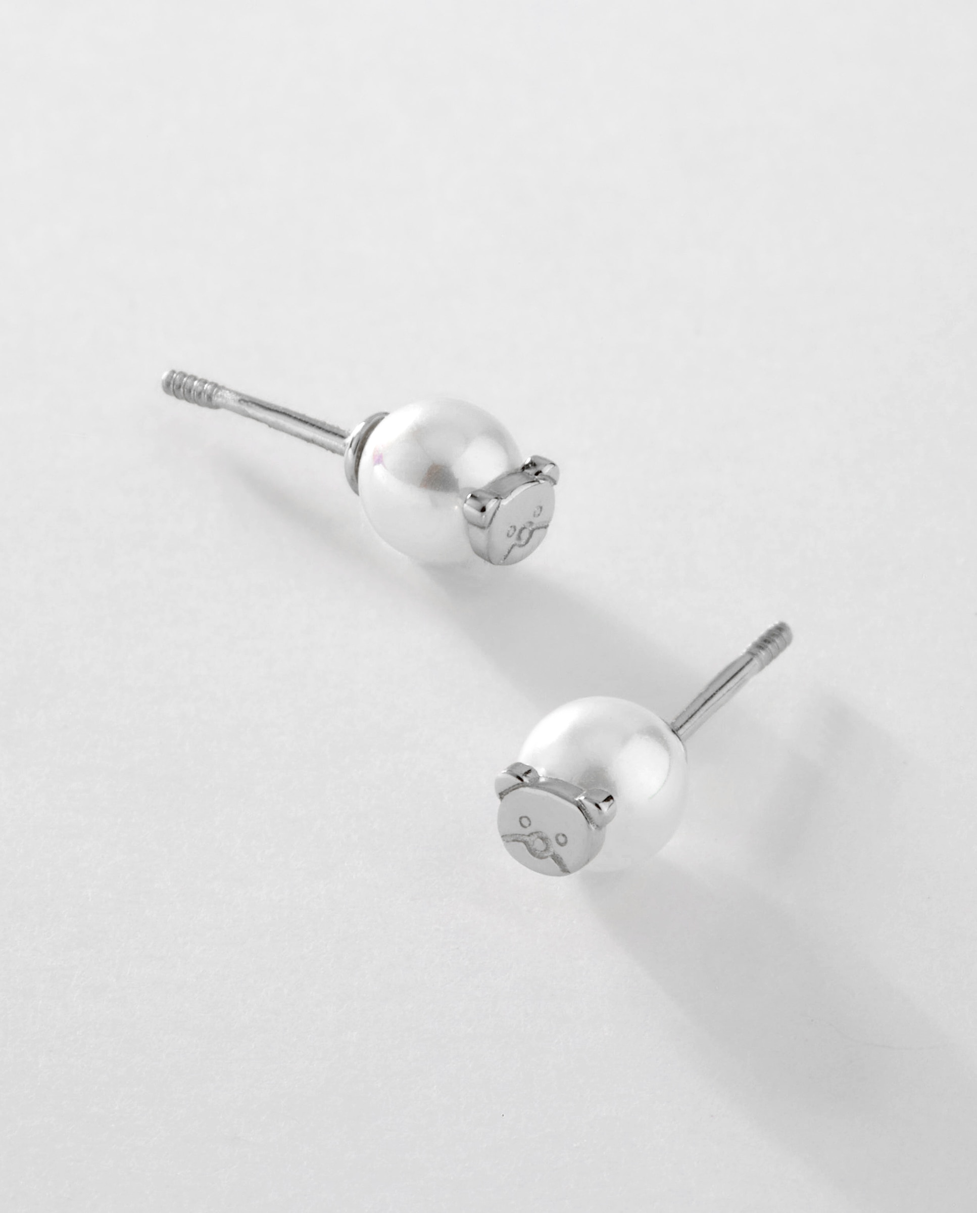 Pendientes de botón d03401/as de plata rodiada - Marea - Plateado Plateado-3