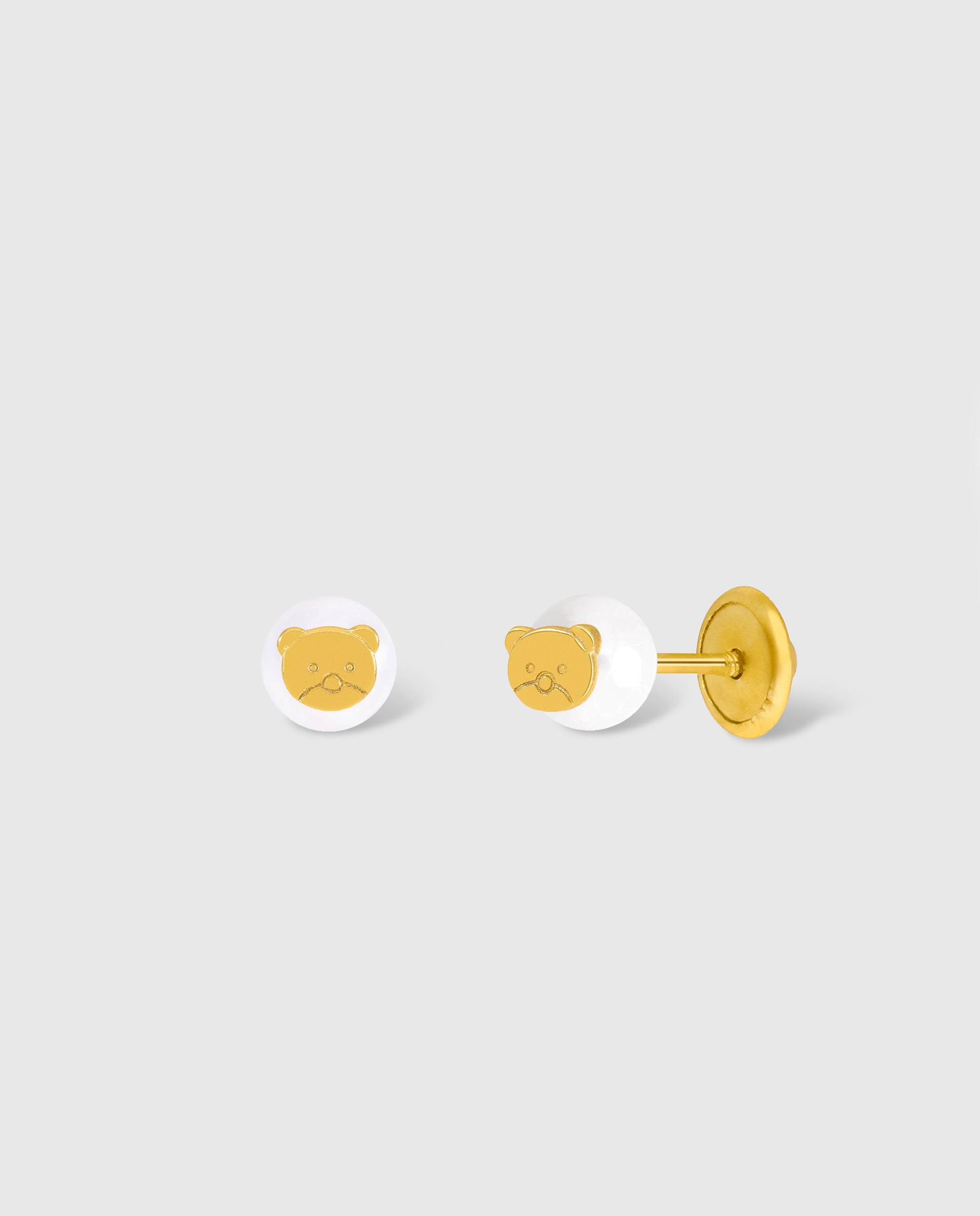 Imagen 0 de Pendientes de botón d03401/at de plata rodiada bañada en oro de 18k Dorado