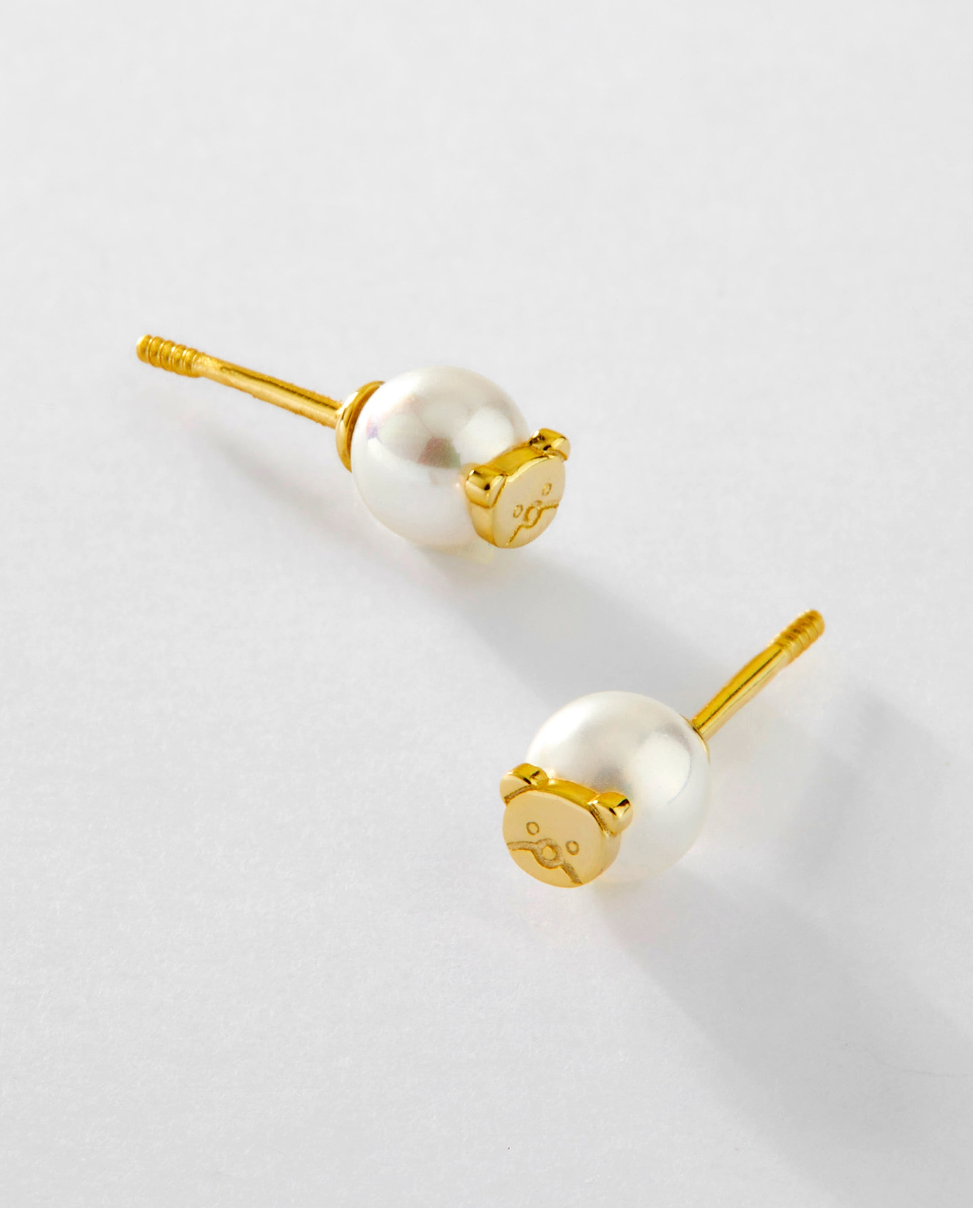 Pendientes de botón d03401/at de plata rodiada bañada en oro de 18k - Marea - Dorado Dorado-3