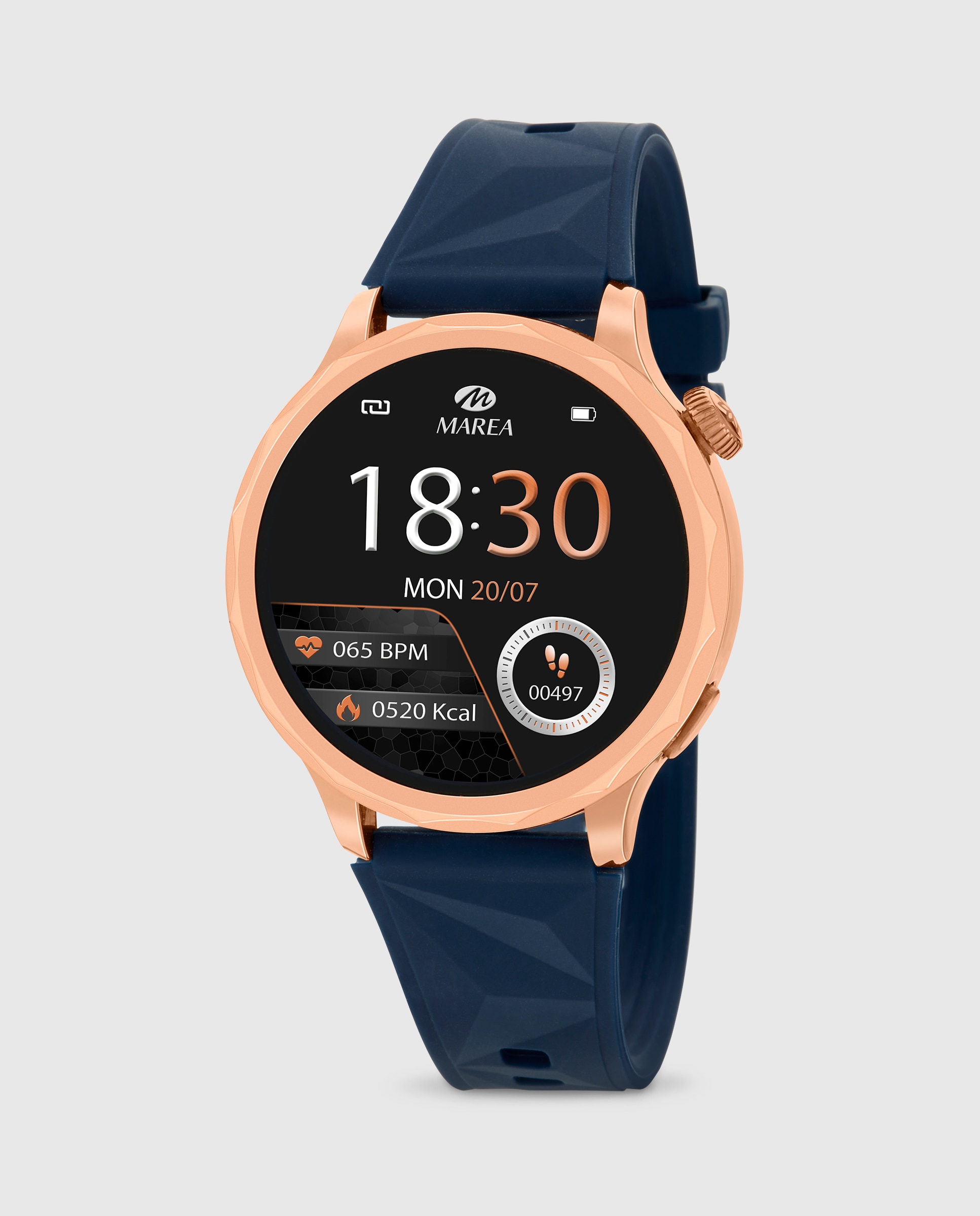 Imagen 0 de Smartwatch b58014/6 correa silicona azul marino y correa de acero rosa extra Azul claro / Azul marino