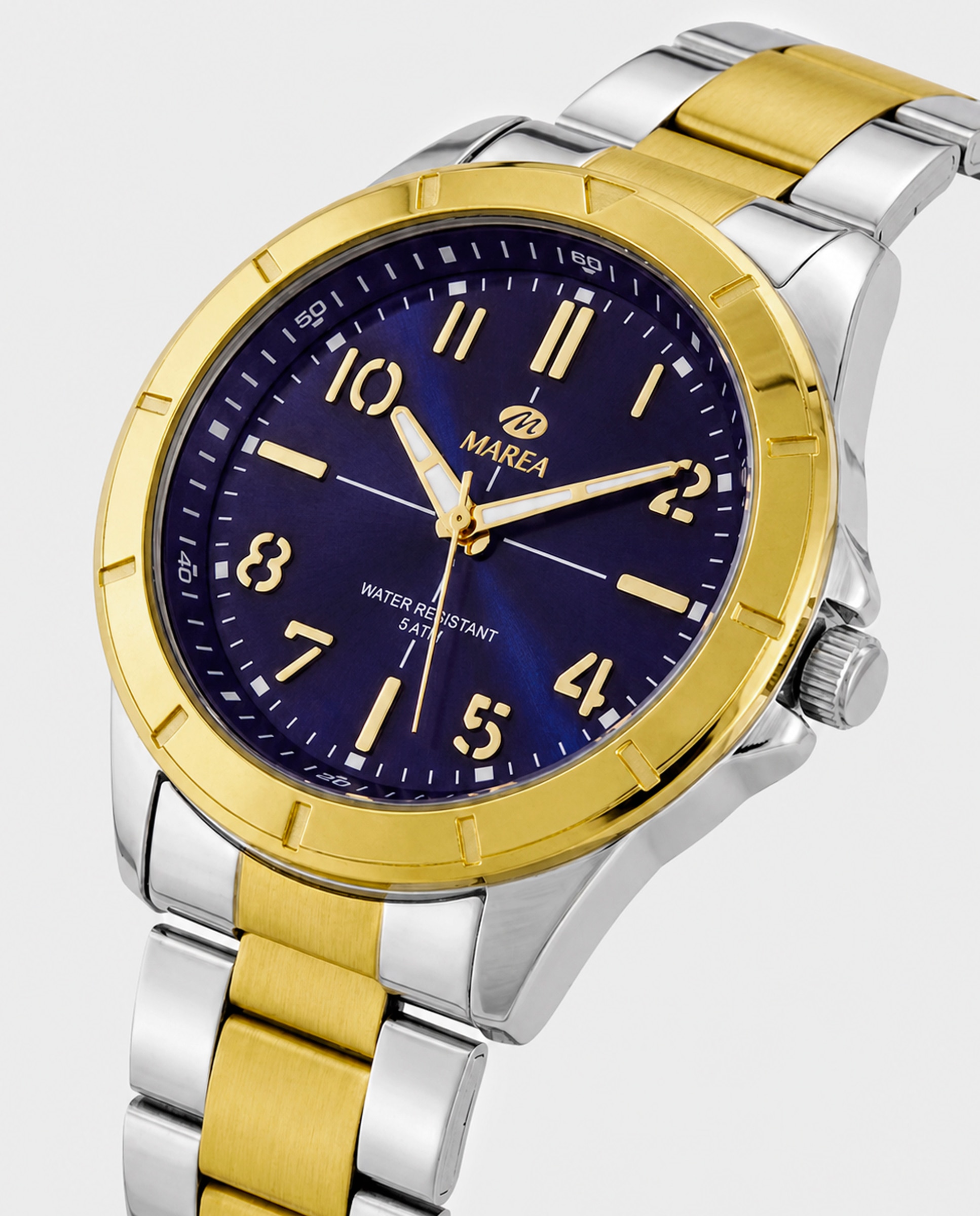 Reloj de hombre b41336/6 correa de acero bicolor y esfera azul marino - Marea - Dorado Dorado-3