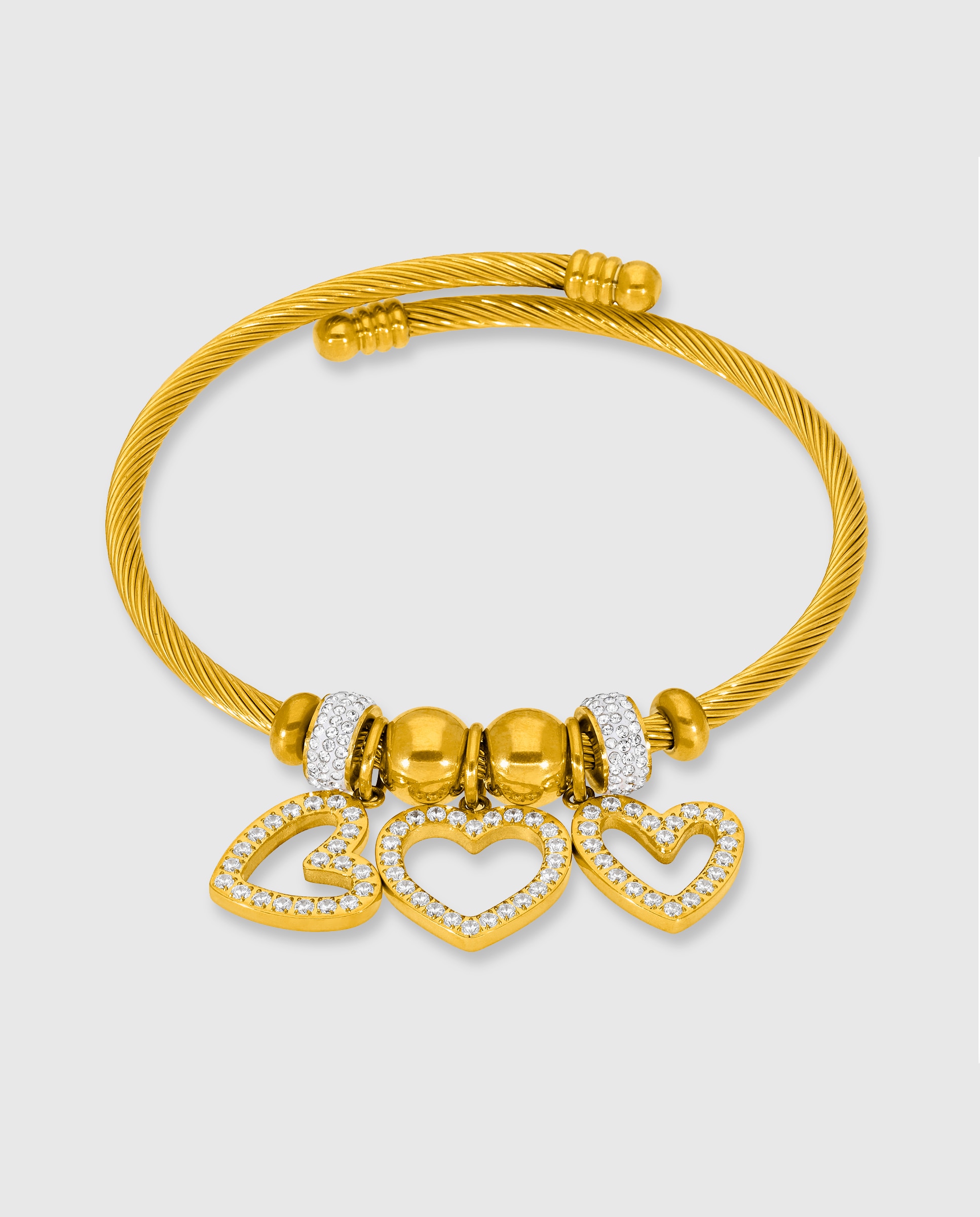 Pulsera cable de acero dorado c02103/bt con corazones - Marea - Dorado Dorado-1