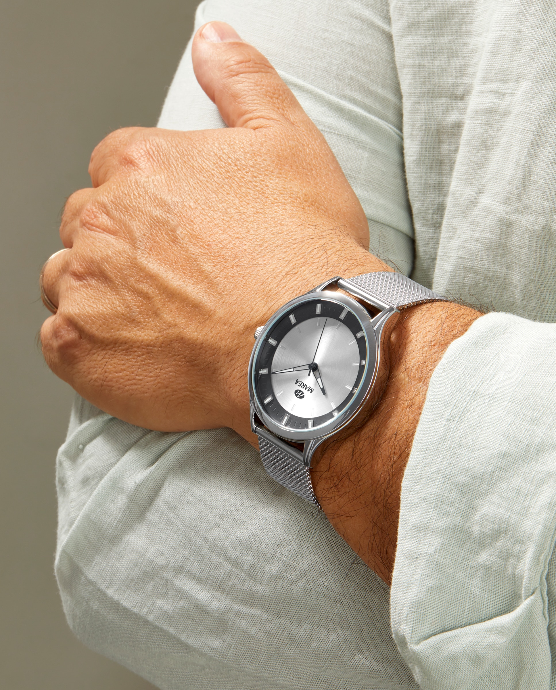 Reloj de hombre b41445/1 correa de acero y esfera plateada y negra - Marea - Plateado Plateado-2
