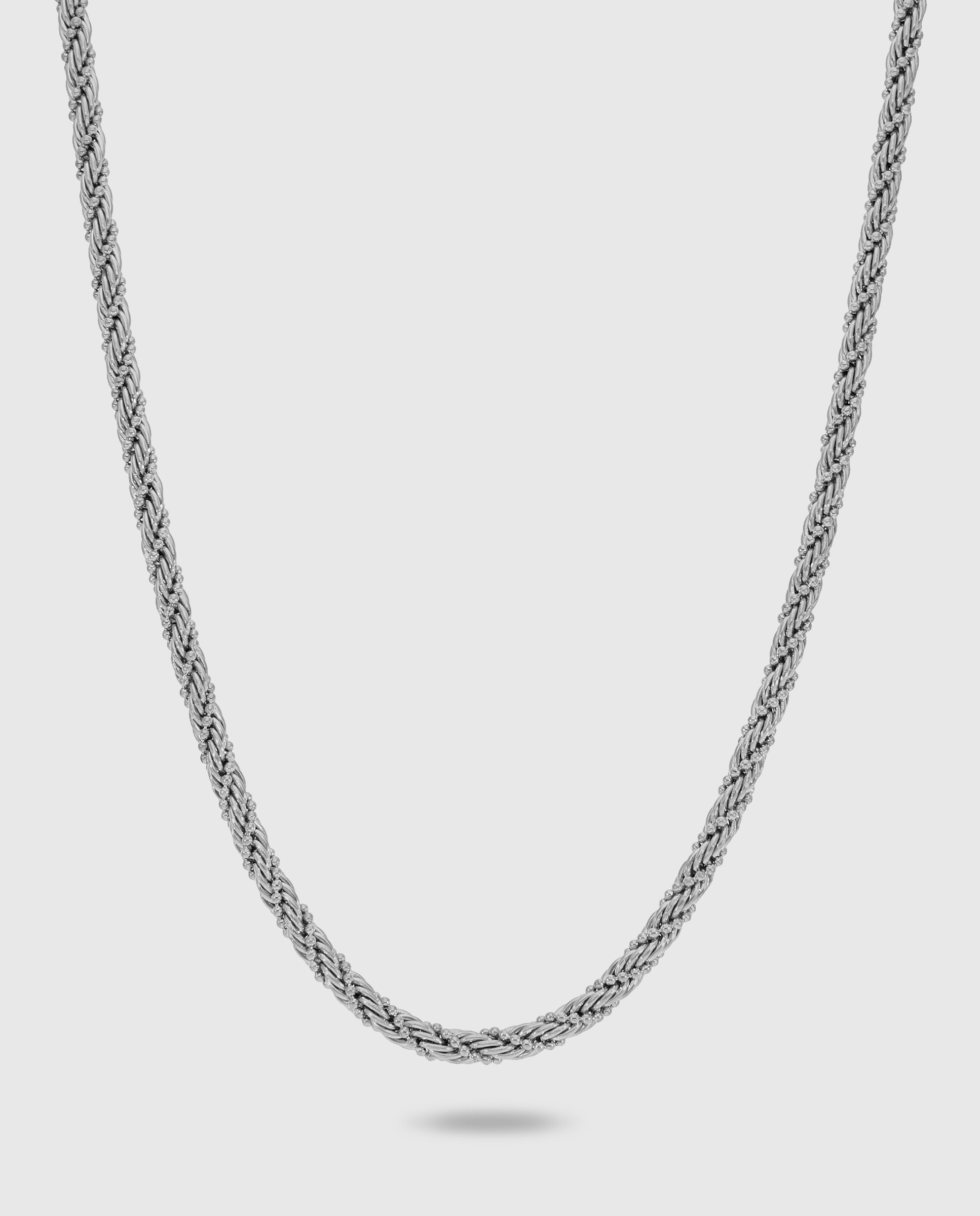 Collar de cordón c02004 al tipo cordón de acero - Marea - Plateado Plateado-1