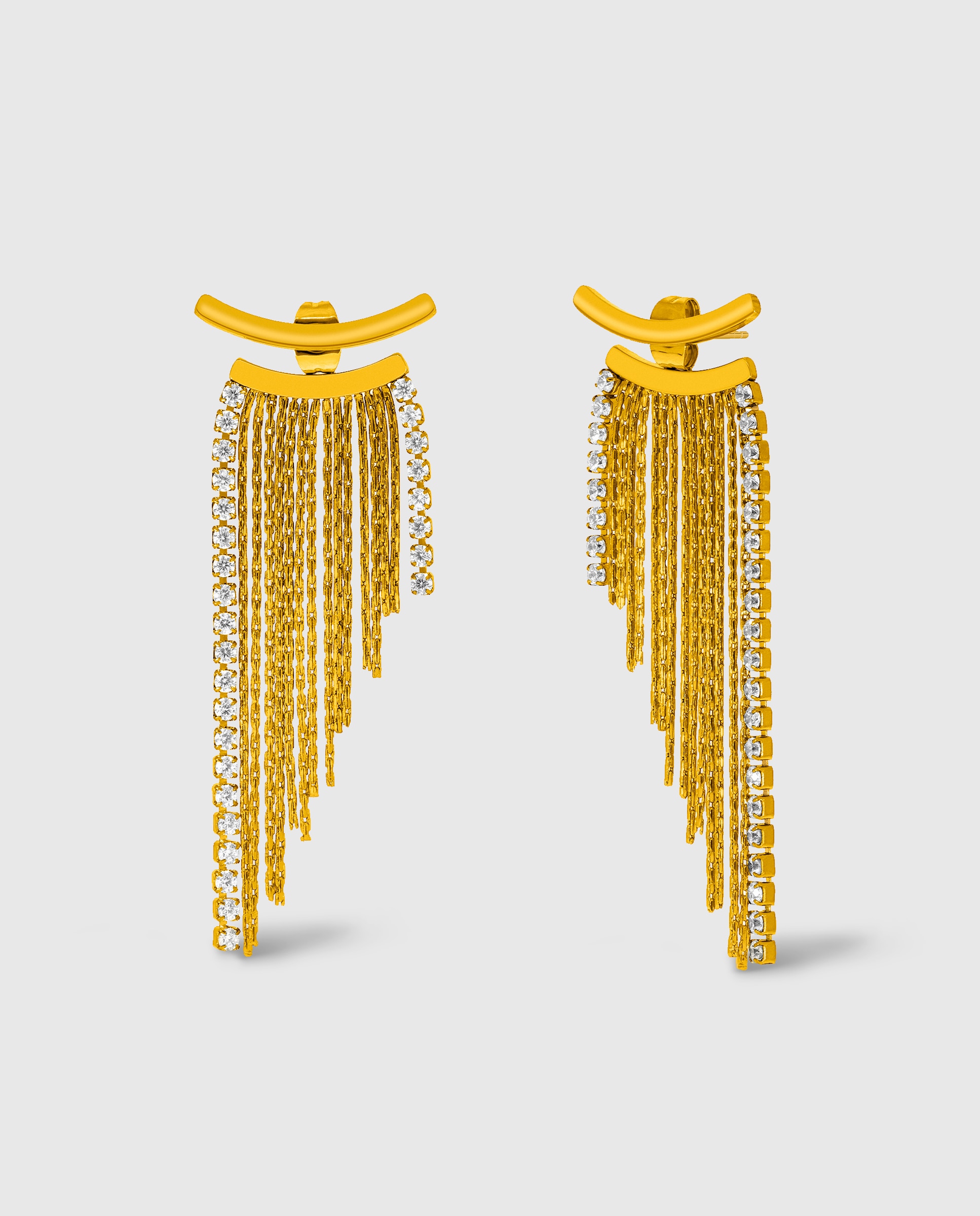 Pendientes dorados c03101/ax cadenas con circonitas riviere - Marea - Dorado Dorado-1