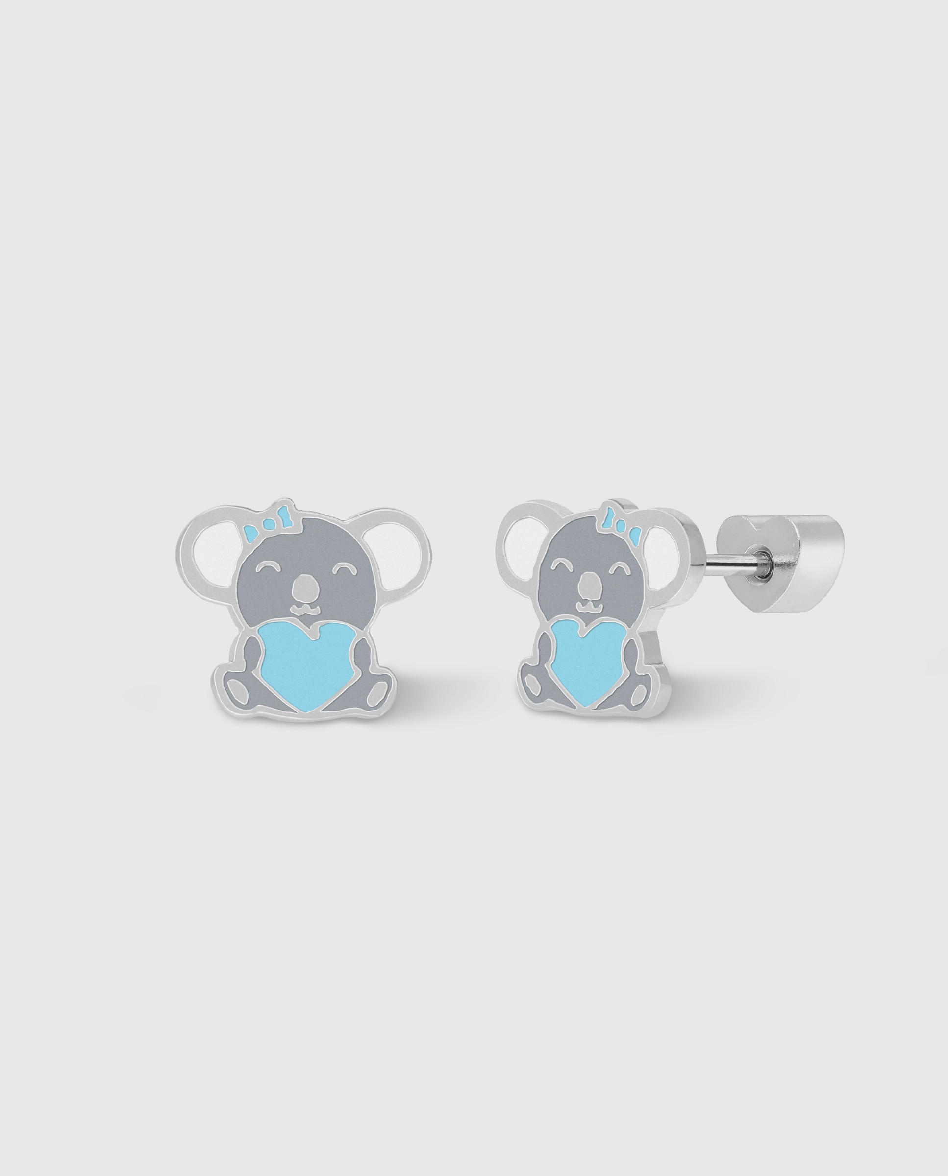 Imagen 0 de Pendientes d04001/be koala con corazón azul Azul celeste