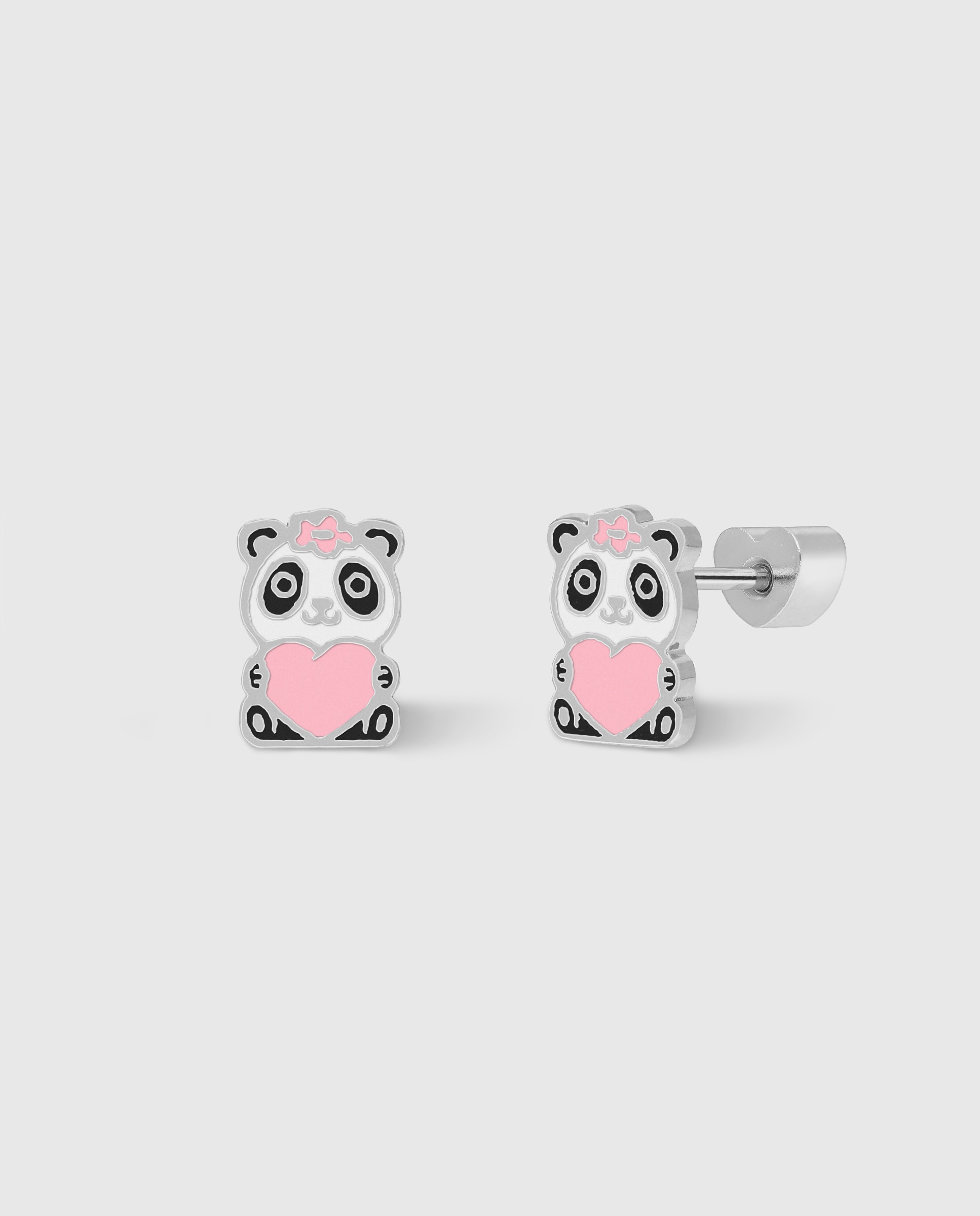 Imagen 0 de Pendientes d04001/bg panda con corazon rosa Multicolor