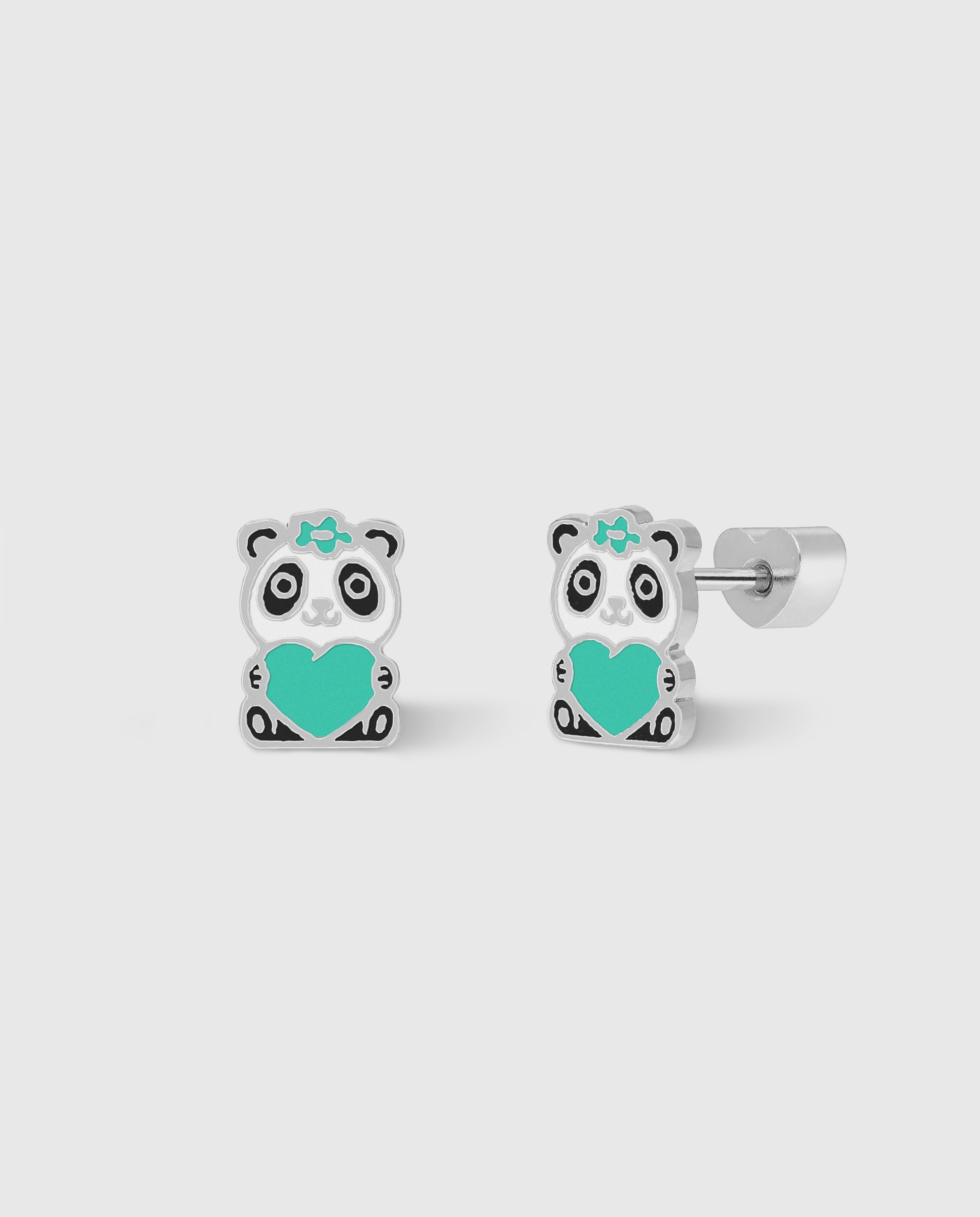 Imagen 0 de Pendientes d04001/bh panda con corazon azul Multicolor