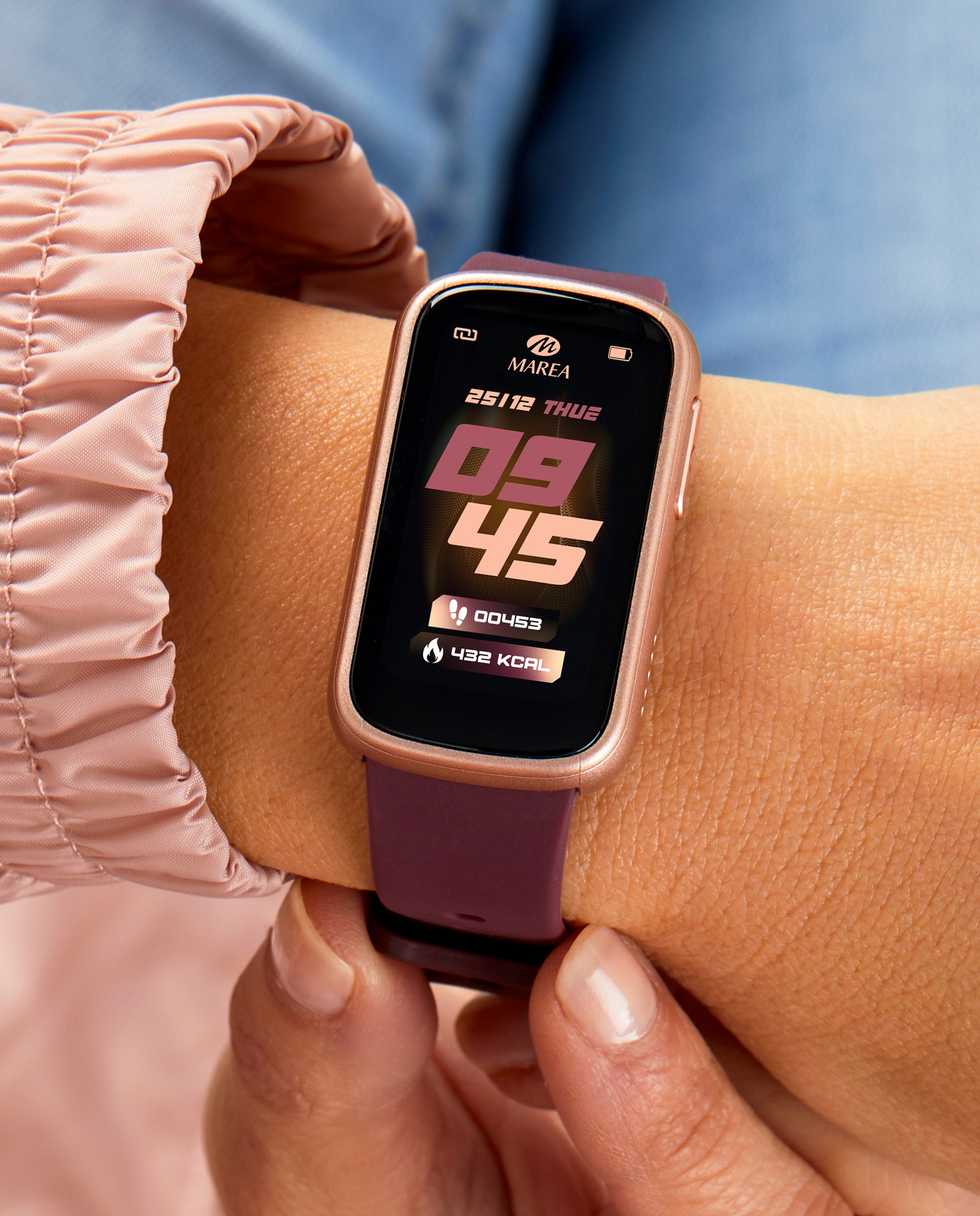 Smartwatch b57015/3 con correa de silicona - Marea - Granate Granate-2