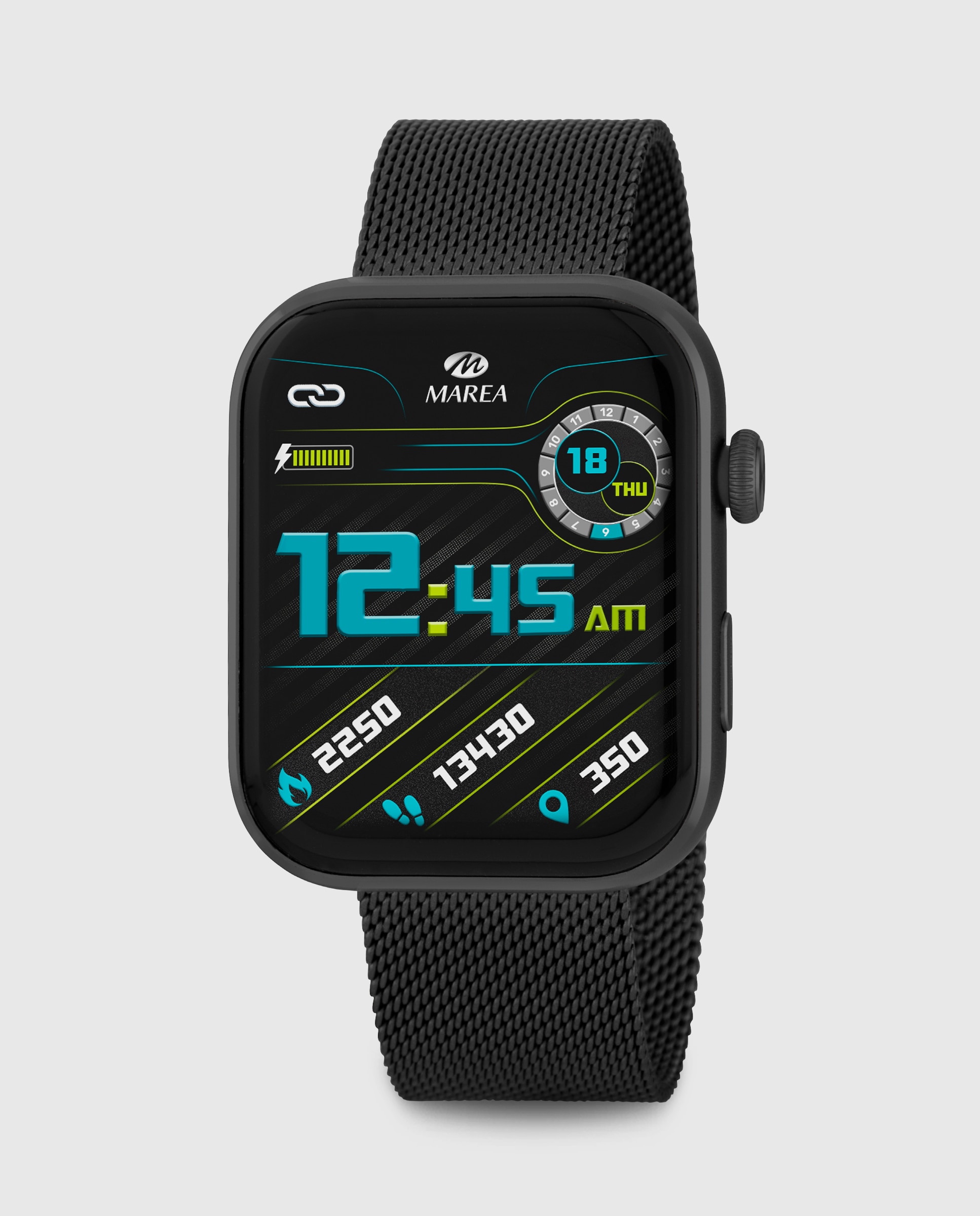 Imagen 0 de Smartwatch b59010/1 con correa de malla milanesa negra y correa extra de silicona color negro Negro