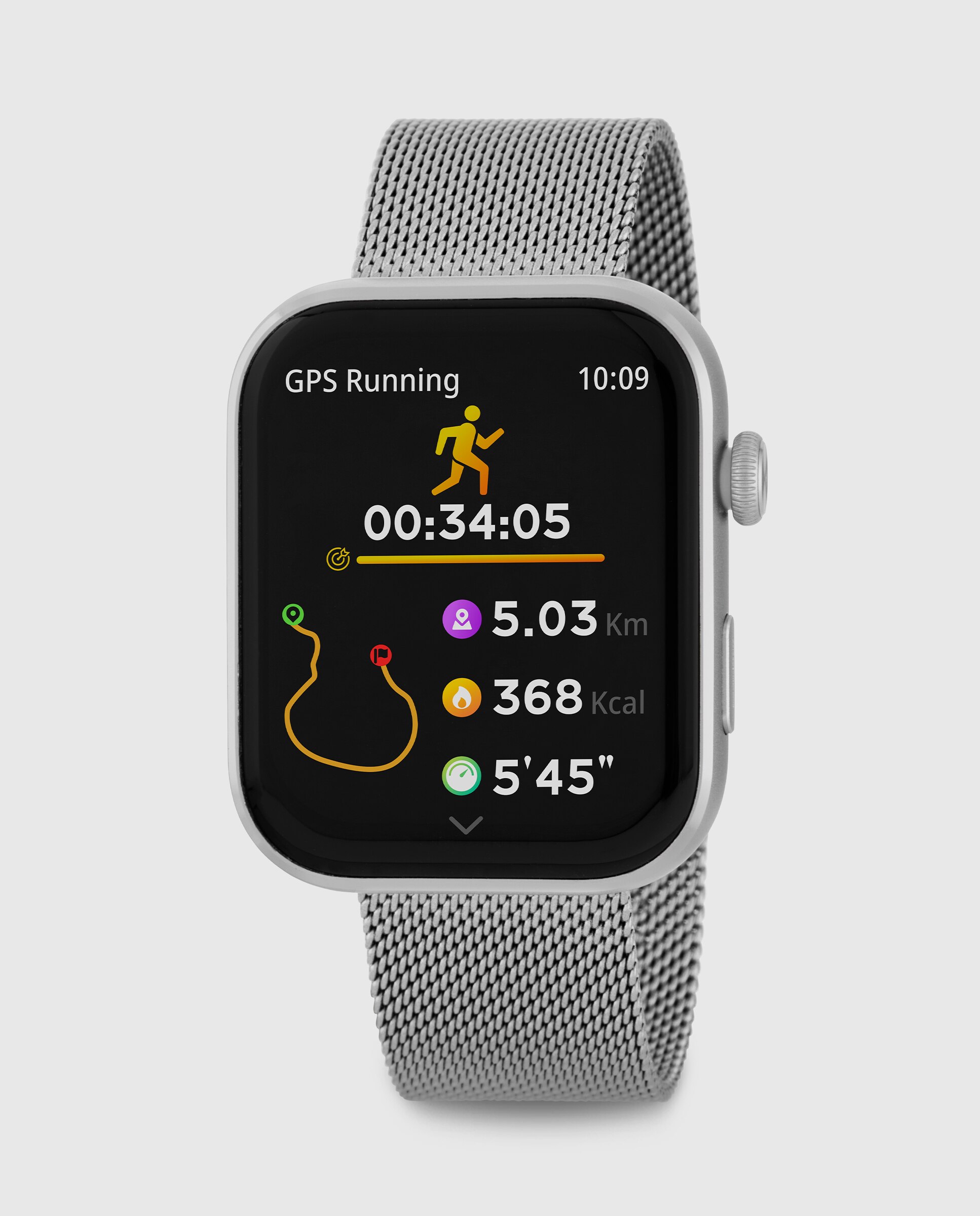 Imagen 0 de Smartwatch b59010/2 con correa de malla milanesa plateada  y correa extra de silicona color negro Negro