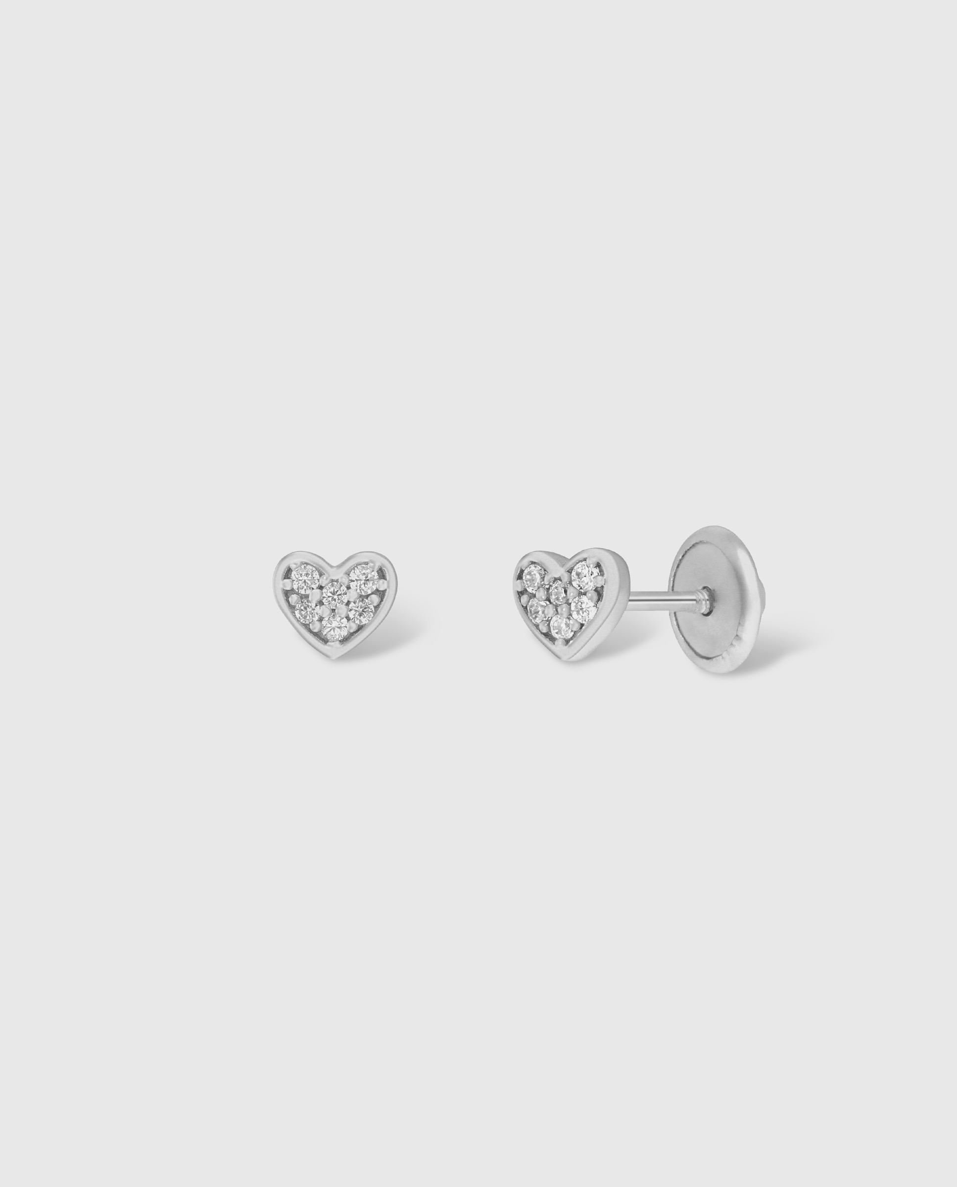 Imagen 0 de Pendientes de plata de bebé d03401/ay en forma de corazon con circonitas Plateado
