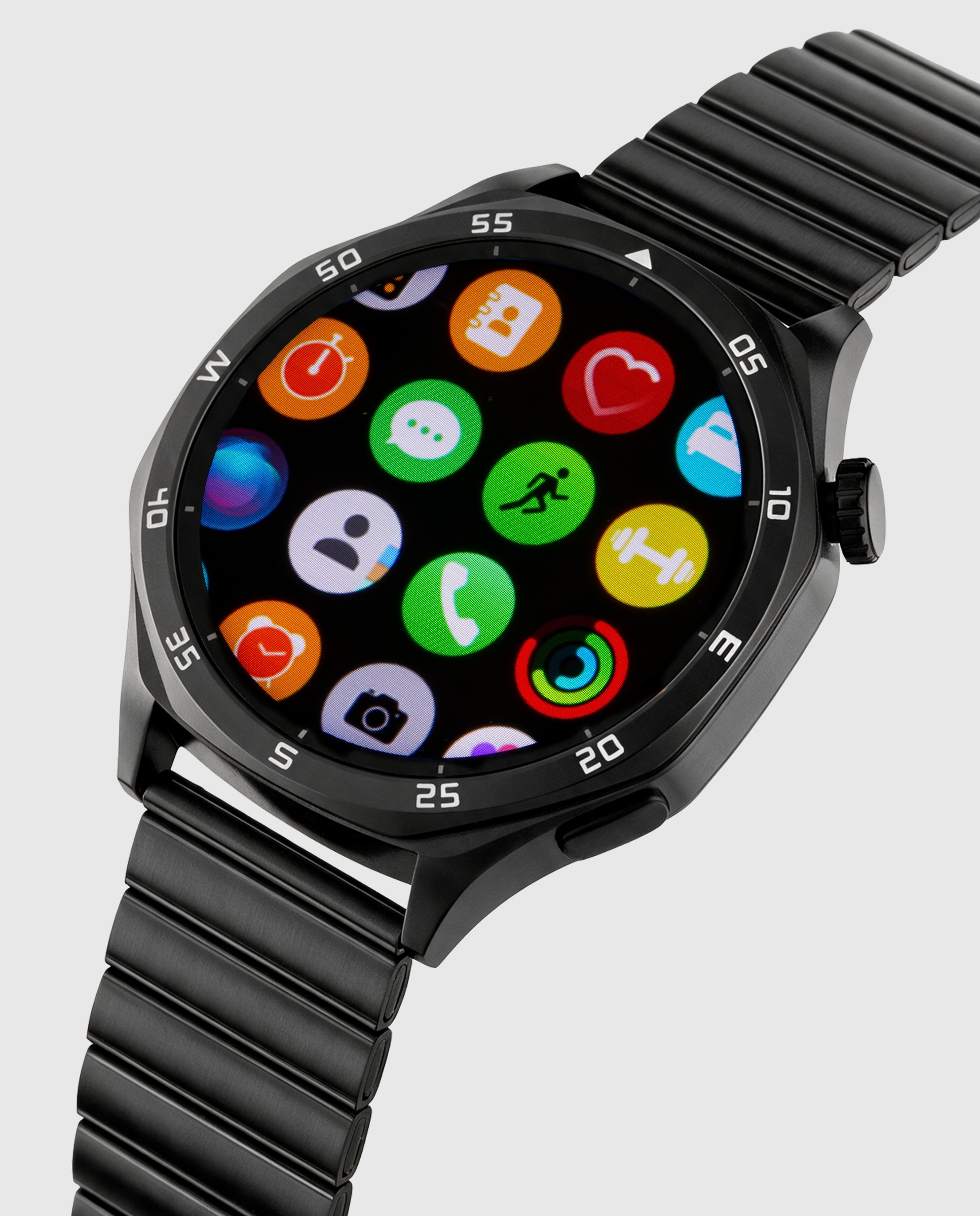 Smartwatch b58016/1 con correa de acero negra y correa de silicona negra de regalo. - Marea - Negro Negro-5