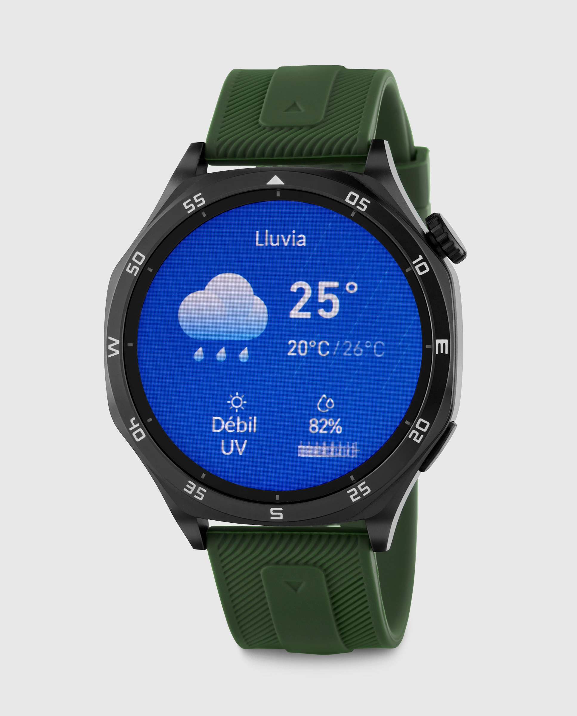 Smartwatch b58016/3 con correa de silicona verde y correa de acero negra de regalo - Marea - Negro Negro-1
