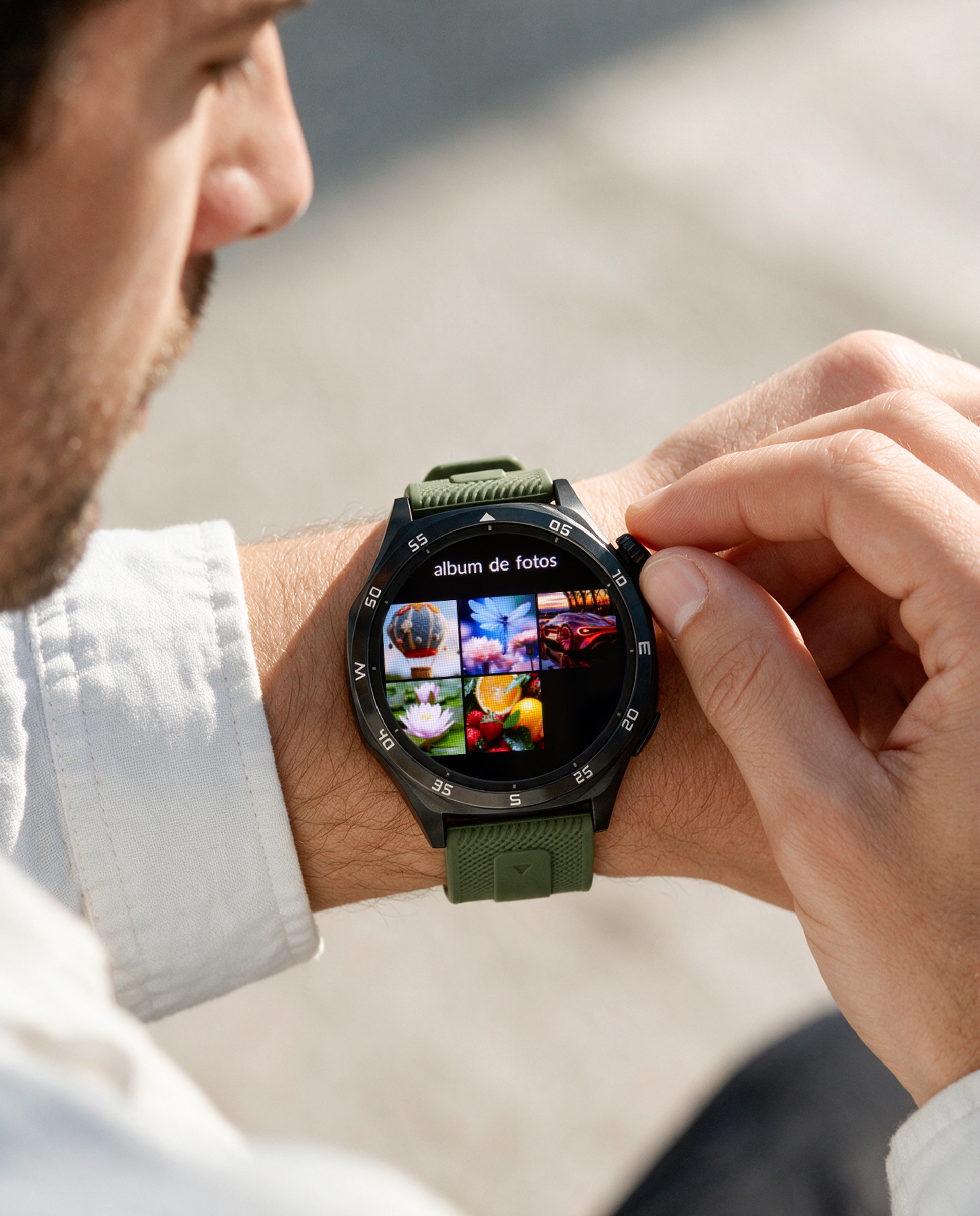 Smartwatch b58016/3 con correa de silicona verde y correa de acero negra de regalo - Marea - Negro Negro-3