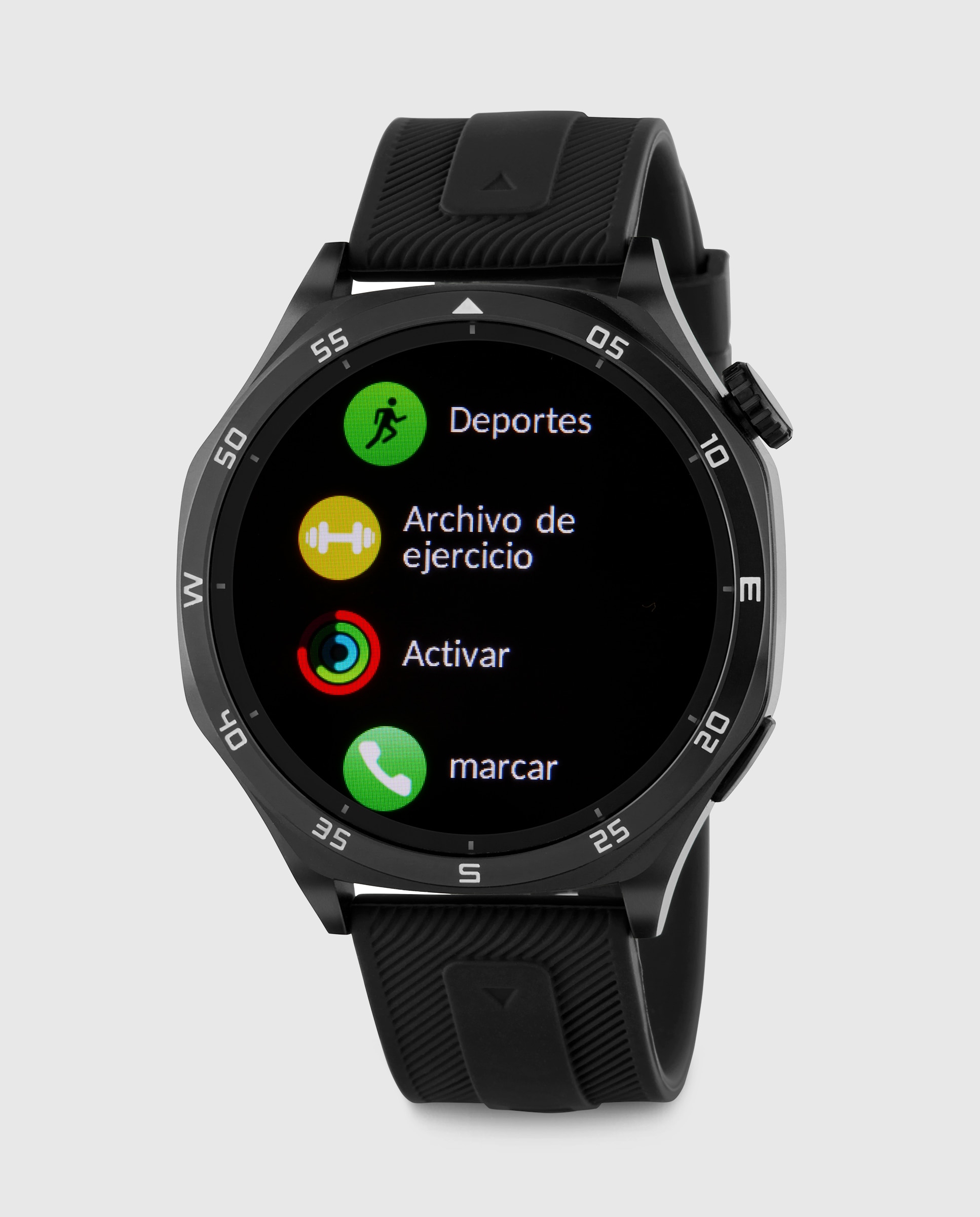 Smartwatch b58016/4 con correa de silicona negra y correa de acero negra de regalo - Marea - Negro Negro-1