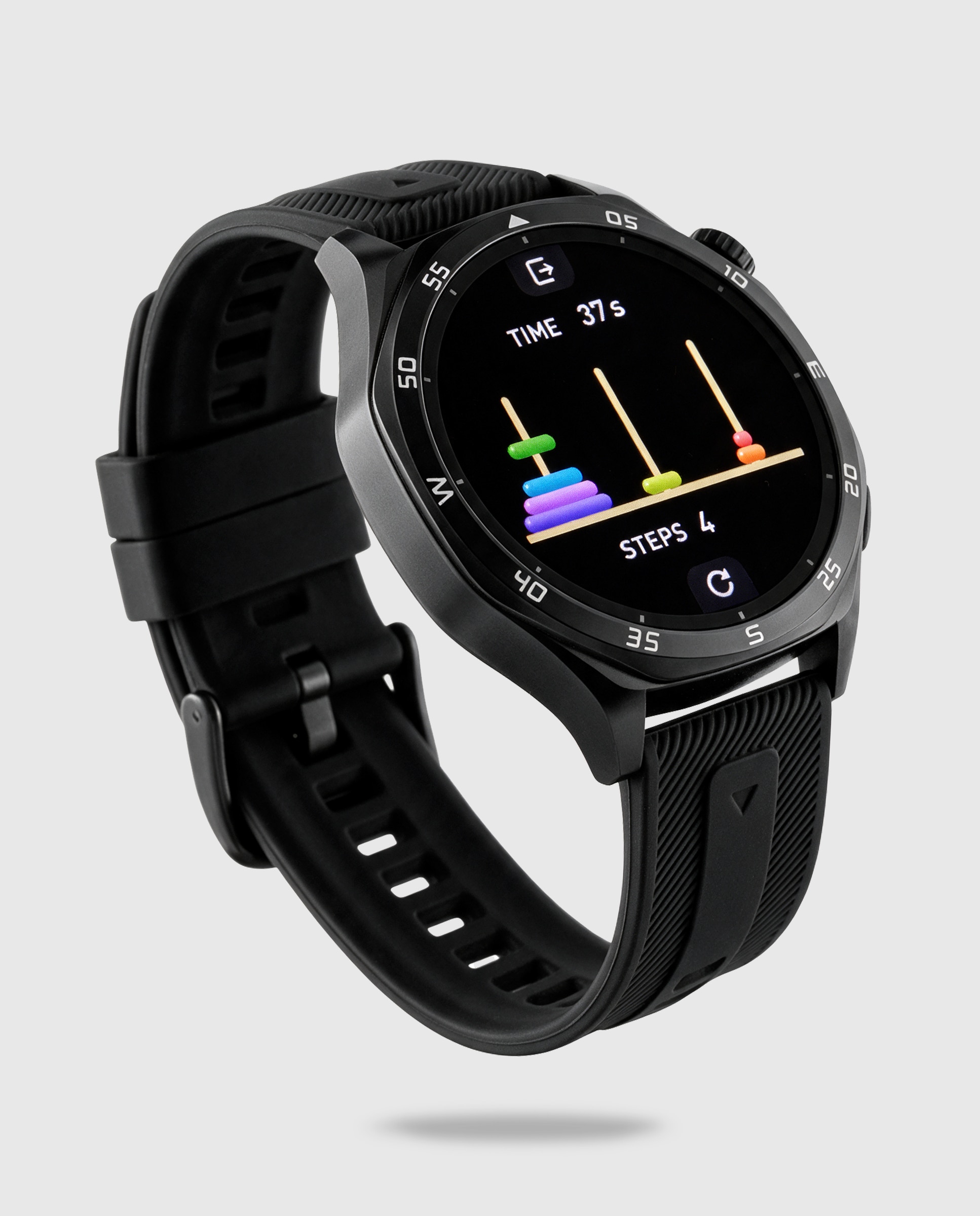 Smartwatch b58016/4 con correa de silicona negra y correa de acero negra de regalo - Marea - Negro Negro-4