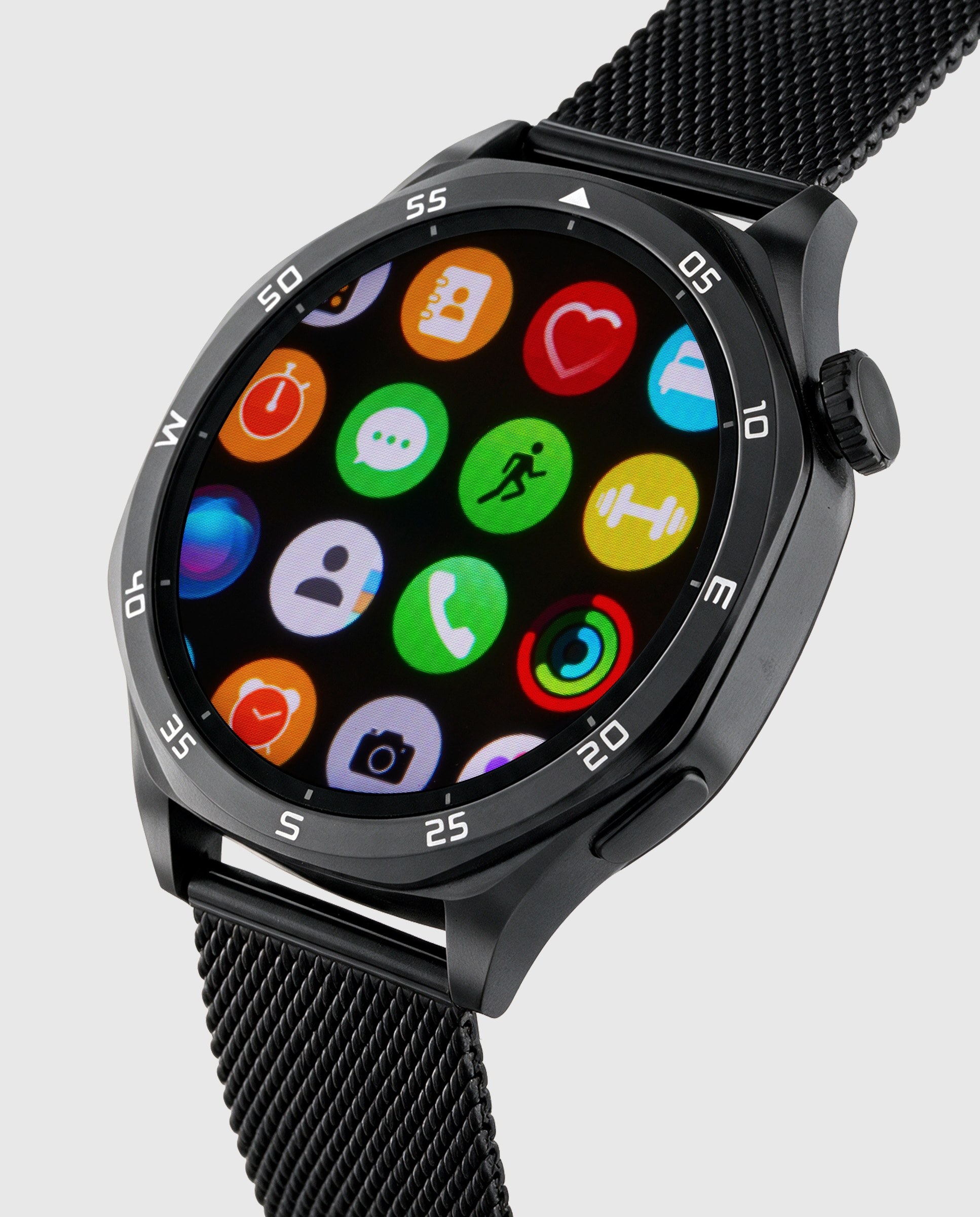 Smartwatch b58016/4 con correa de silicona negra y correa de acero negra de regalo - Marea - Negro Negro-5