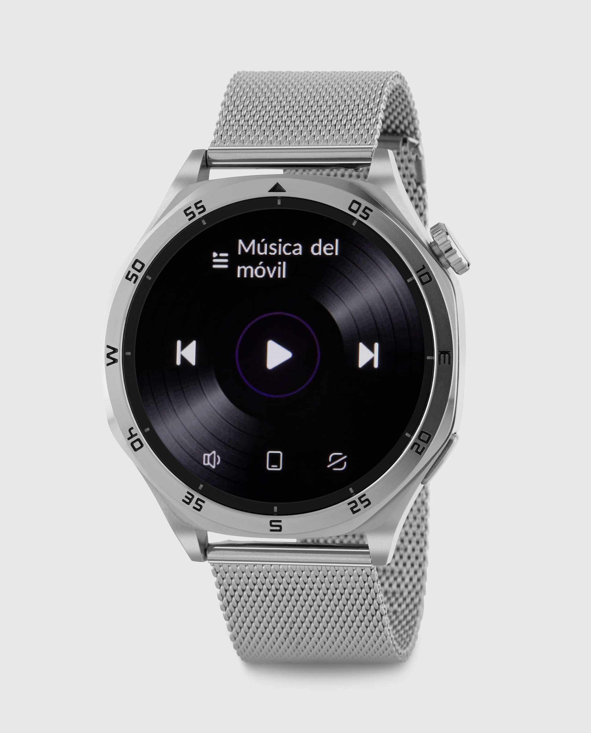 Smartwatch b58016/5 con correa de acero plateada y correa de silicona azul marino de regalo - Marea - Azul marino Azul marino-1