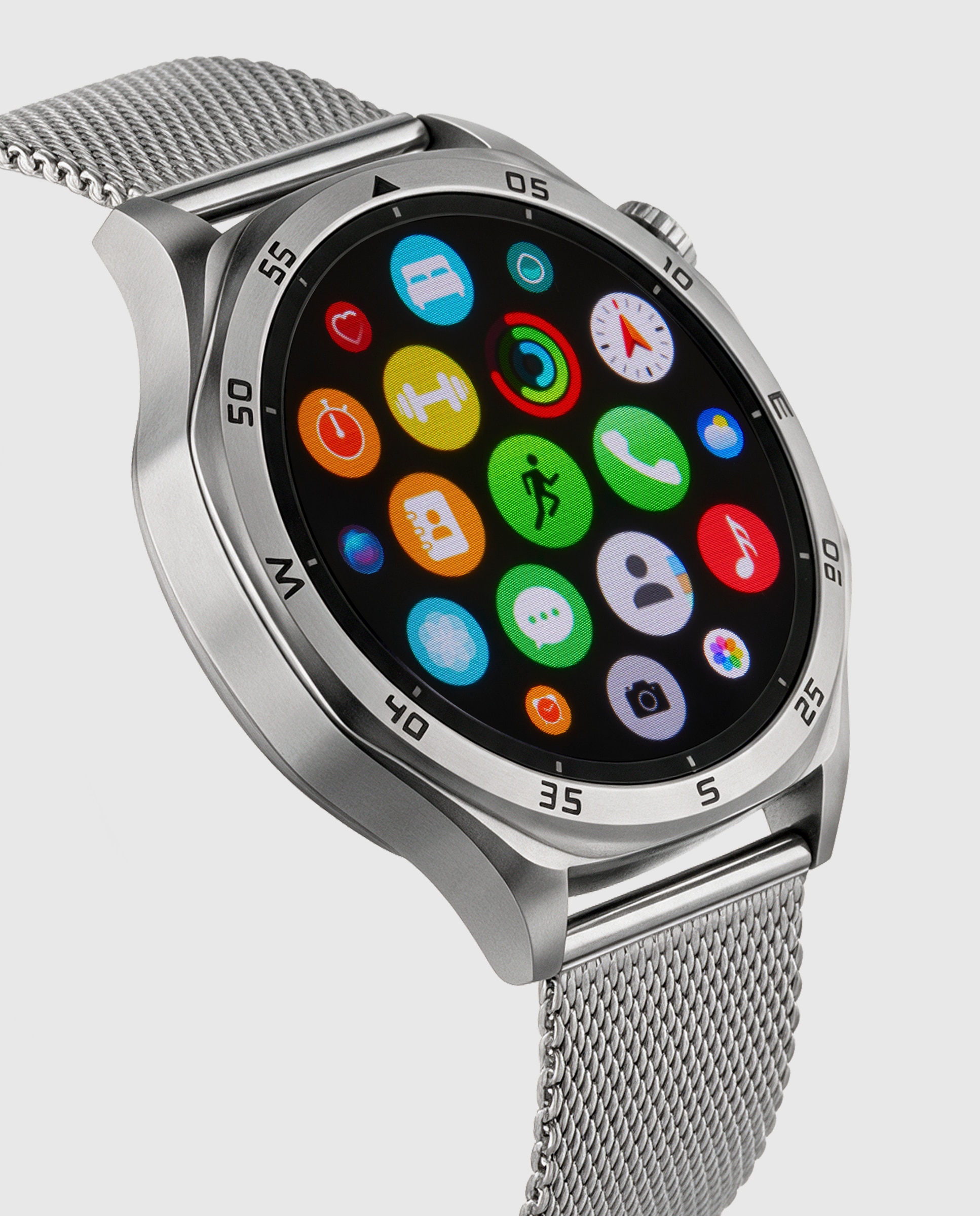 Smartwatch b58016/5 con correa de acero plateada y correa de silicona azul marino de regalo - Marea - Azul marino Azul marino-4