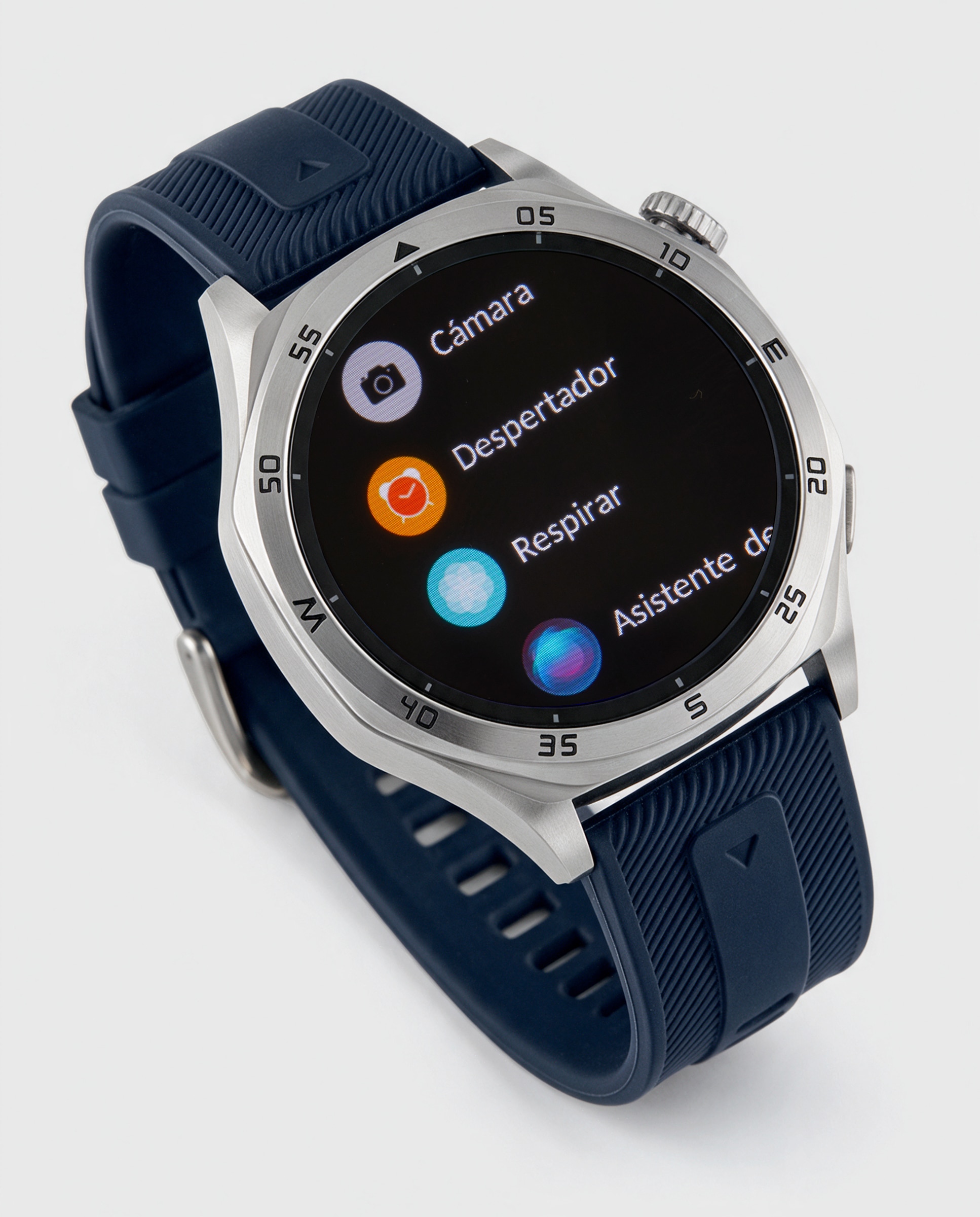Smartwatch b58016/5 con correa de acero plateada y correa de silicona azul marino de regalo - Marea - Azul marino Azul marino-5
