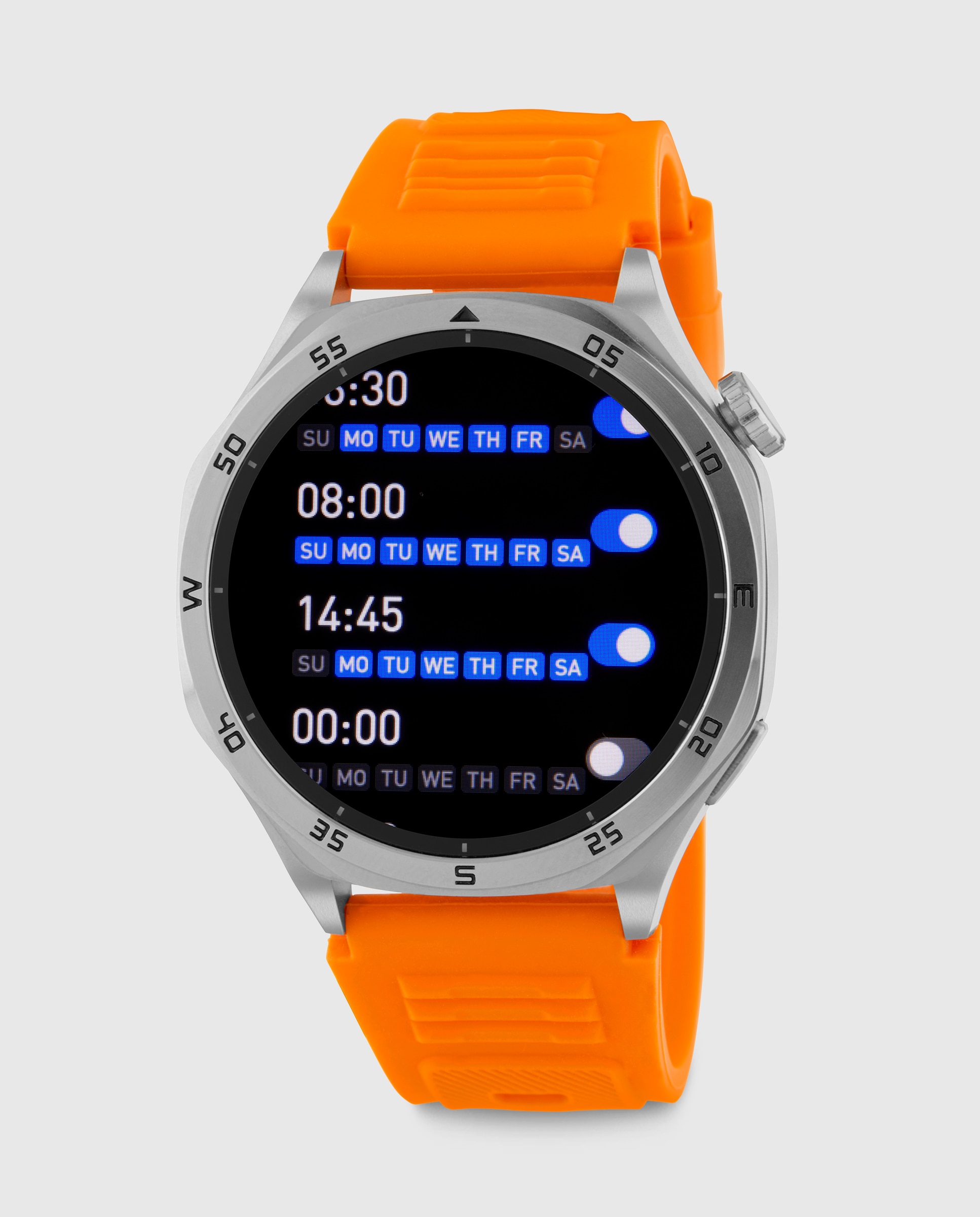 Smartwatch b58016/7 con correa de silicona naranja y correa de acero plateada de regalo - Marea - Plateado Plateado-1