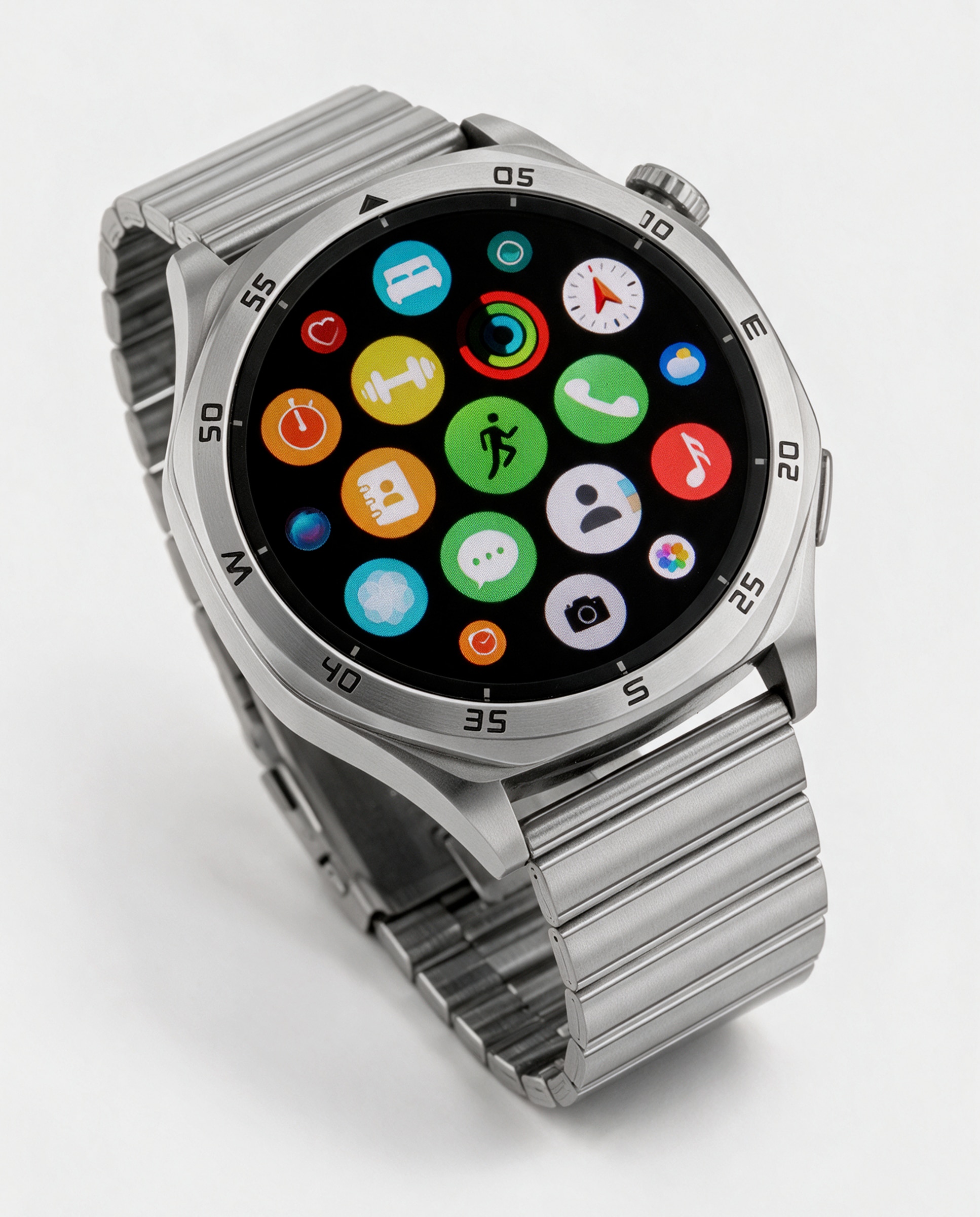 Smartwatch b58016/7 con correa de silicona naranja y correa de acero plateada de regalo - Marea - Plateado Plateado-5