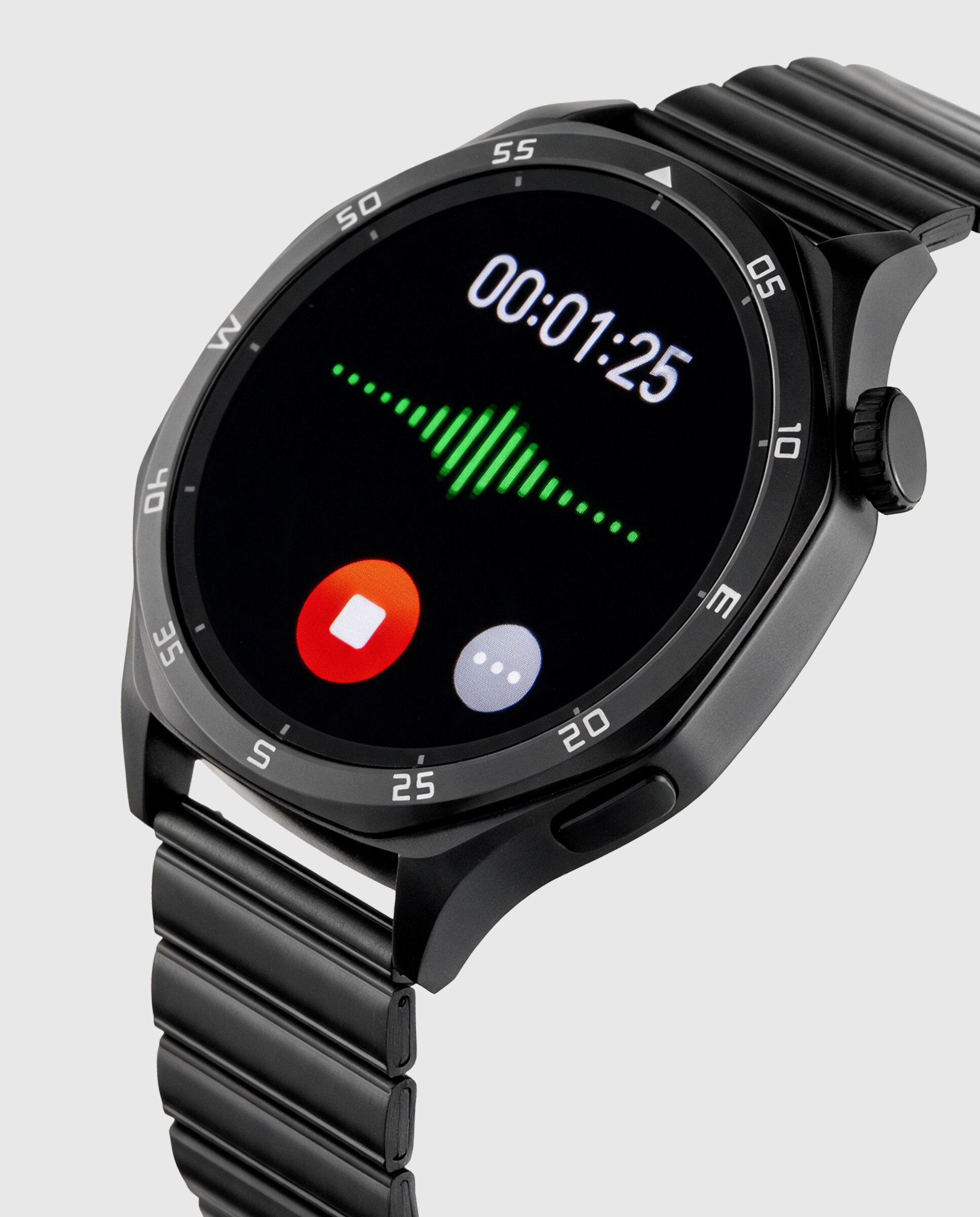 Smartwatch b58016/8 con correa de cuero negra y correa de acero negra de regalo - Marea - Negro Negro-5