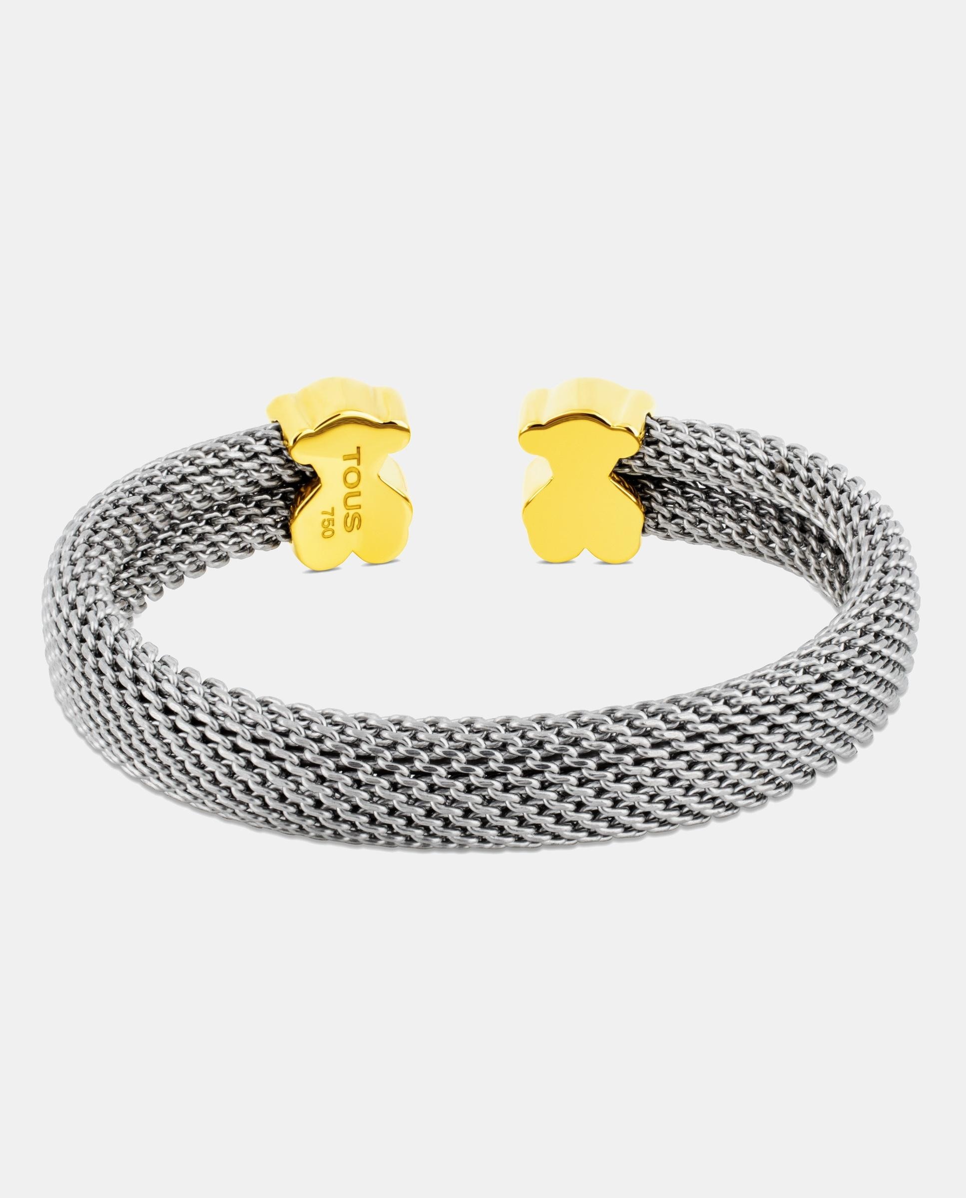 Imagen 2 de Pulsera rígida de oro amarillo y acero - Tous - Bicolor Bicolor