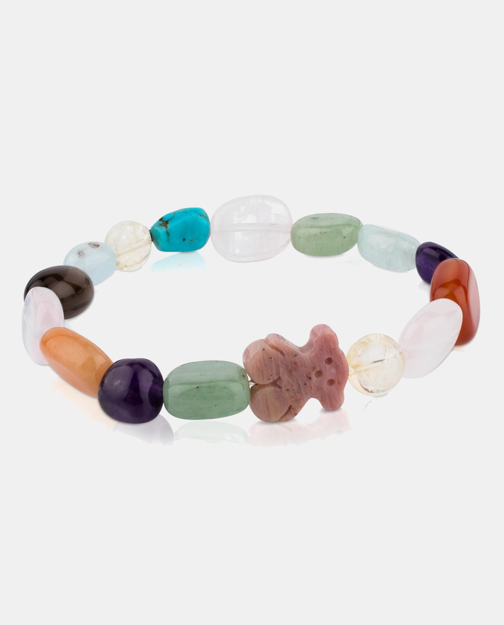 Imagen 0 de Pulsera tous color en plata con  gemas variadas y oso de rodonita Multicolor