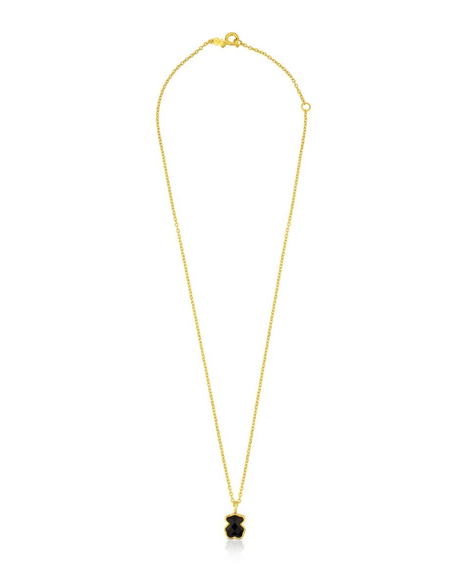 Collar Color bañado en oro de 18 kt sobre plata con ónix Negro-3