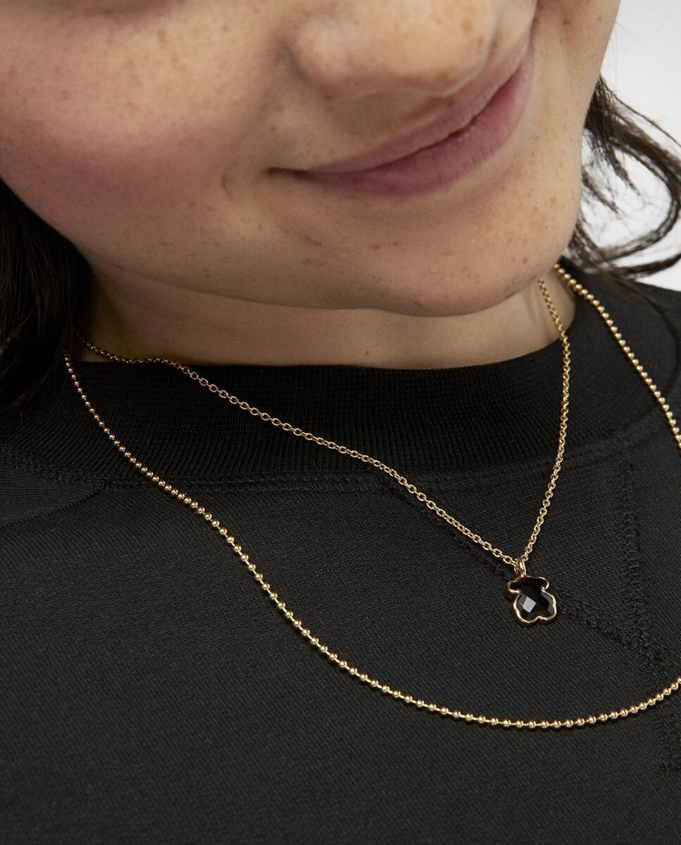Collar Color bañado en oro de 18 kt sobre plata con ónix Negro-5