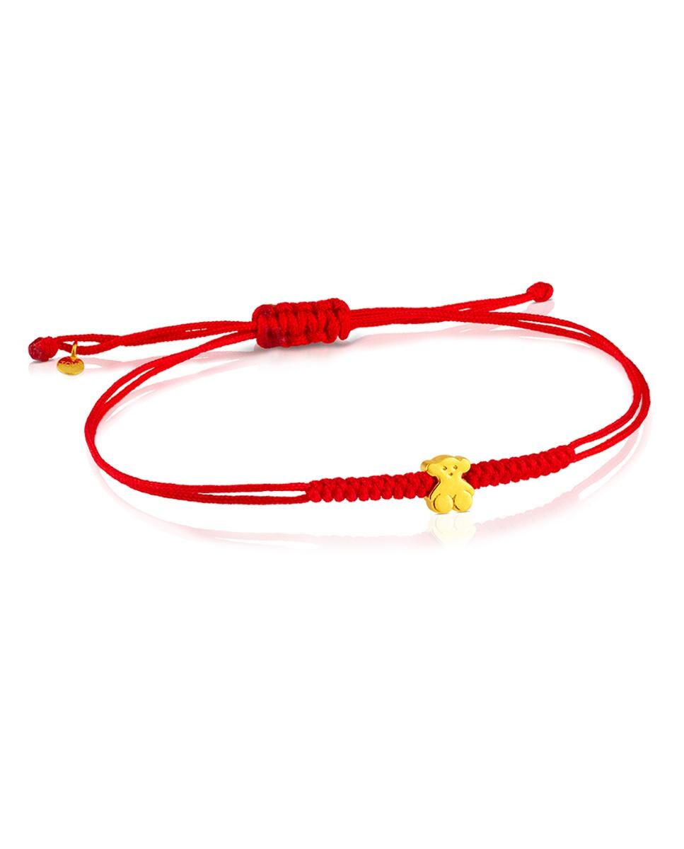 Pulsera Sweet Dolls en oro amarillo con nylon rojo · Tous · El