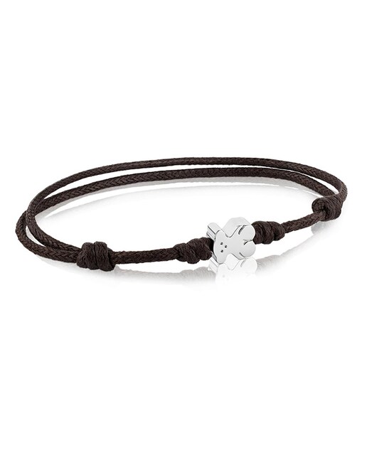 Imagen 0 de Pulsera Super Micro con cordón en color marrón y acero inoxidable
