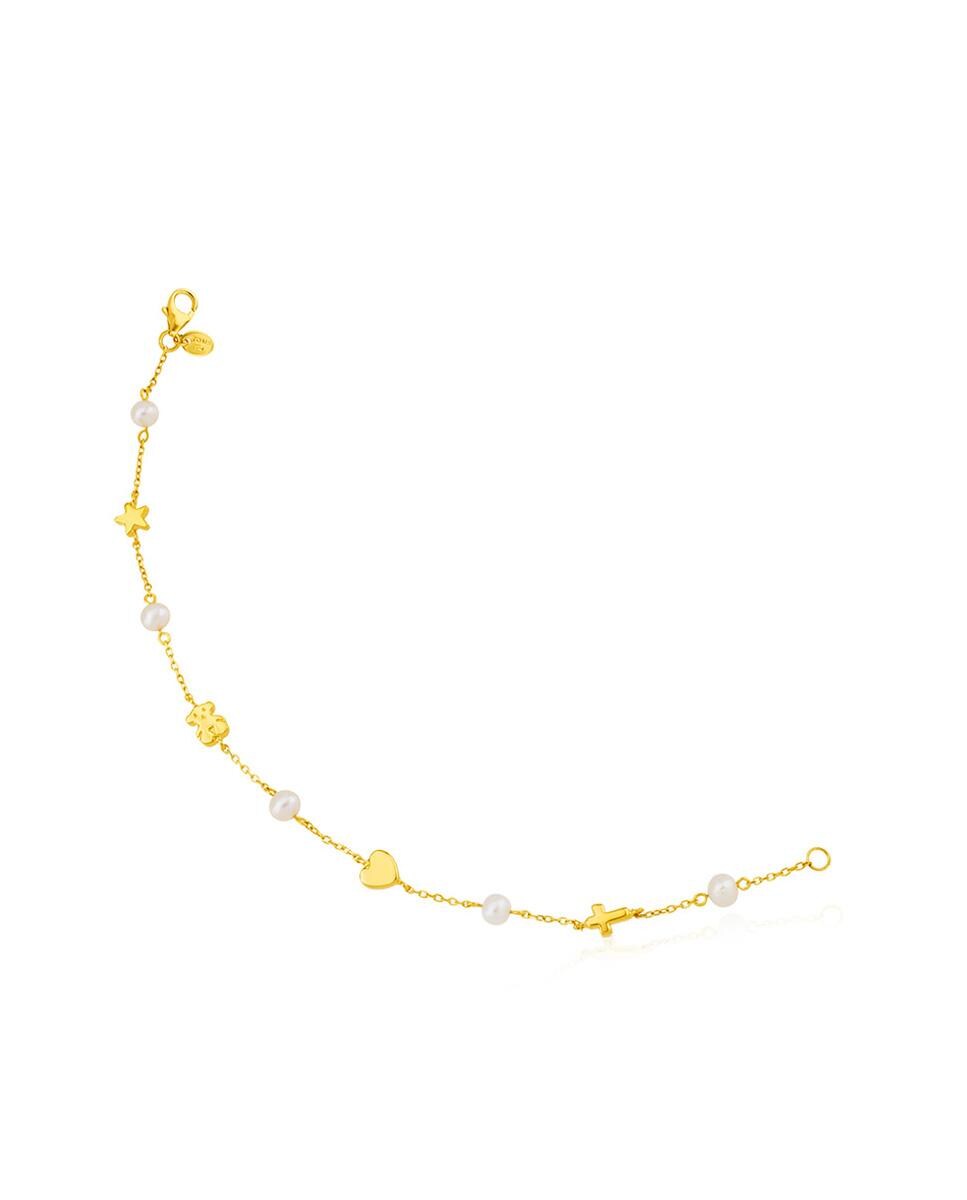 Pulsera Sweet Dolls XXS de oro amarillo con motivos combinados con