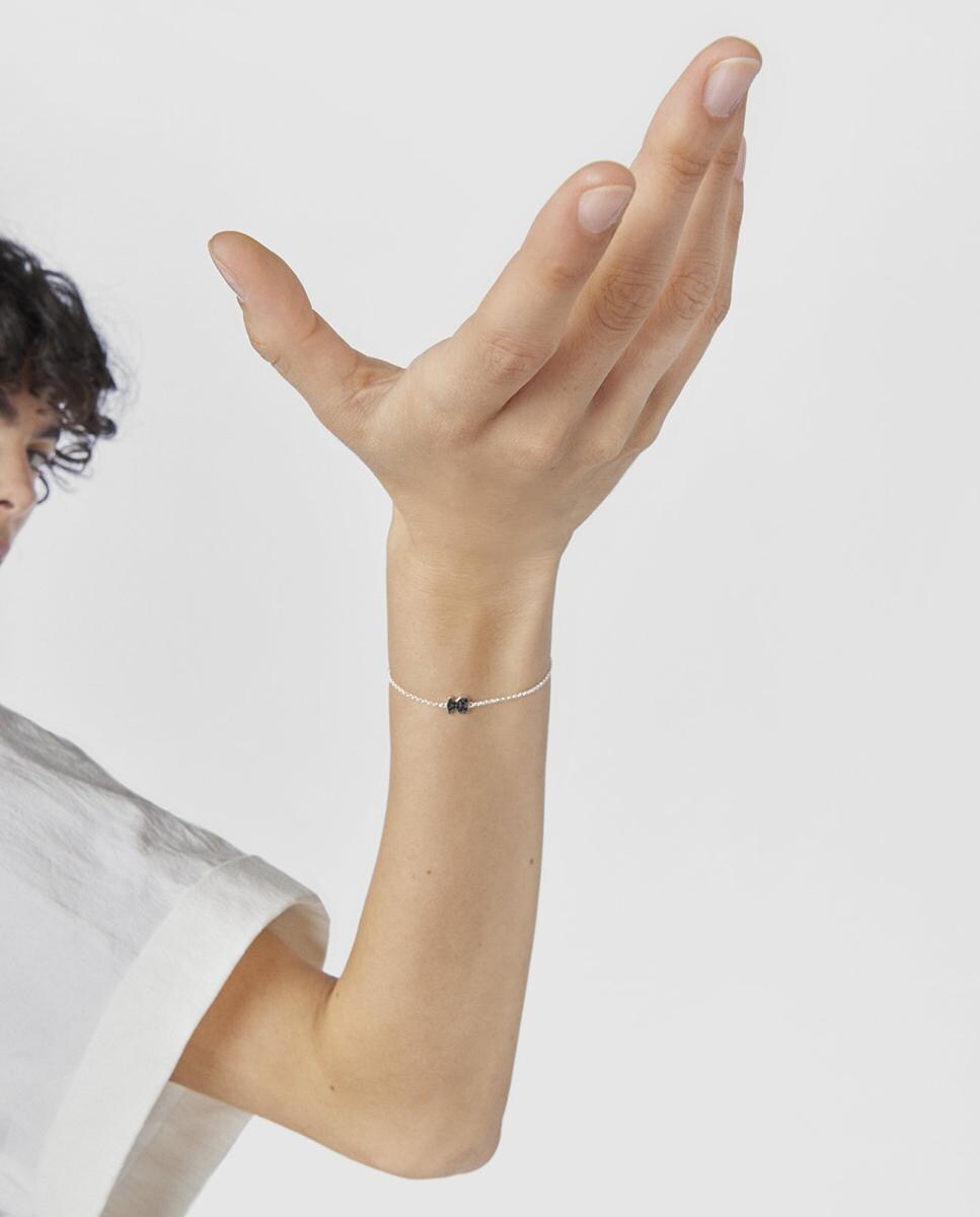 Pulsera Motif de plata con espinela Plata-5