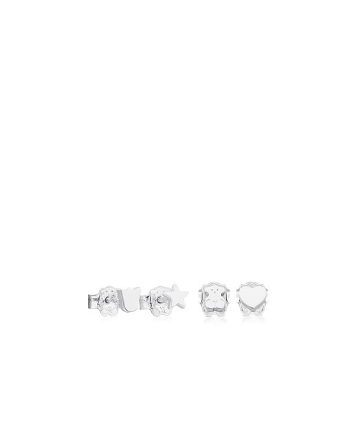 0.6cm Diamante Corte Pulido Mini Nudo De Amor Tuerca Pendientes 925