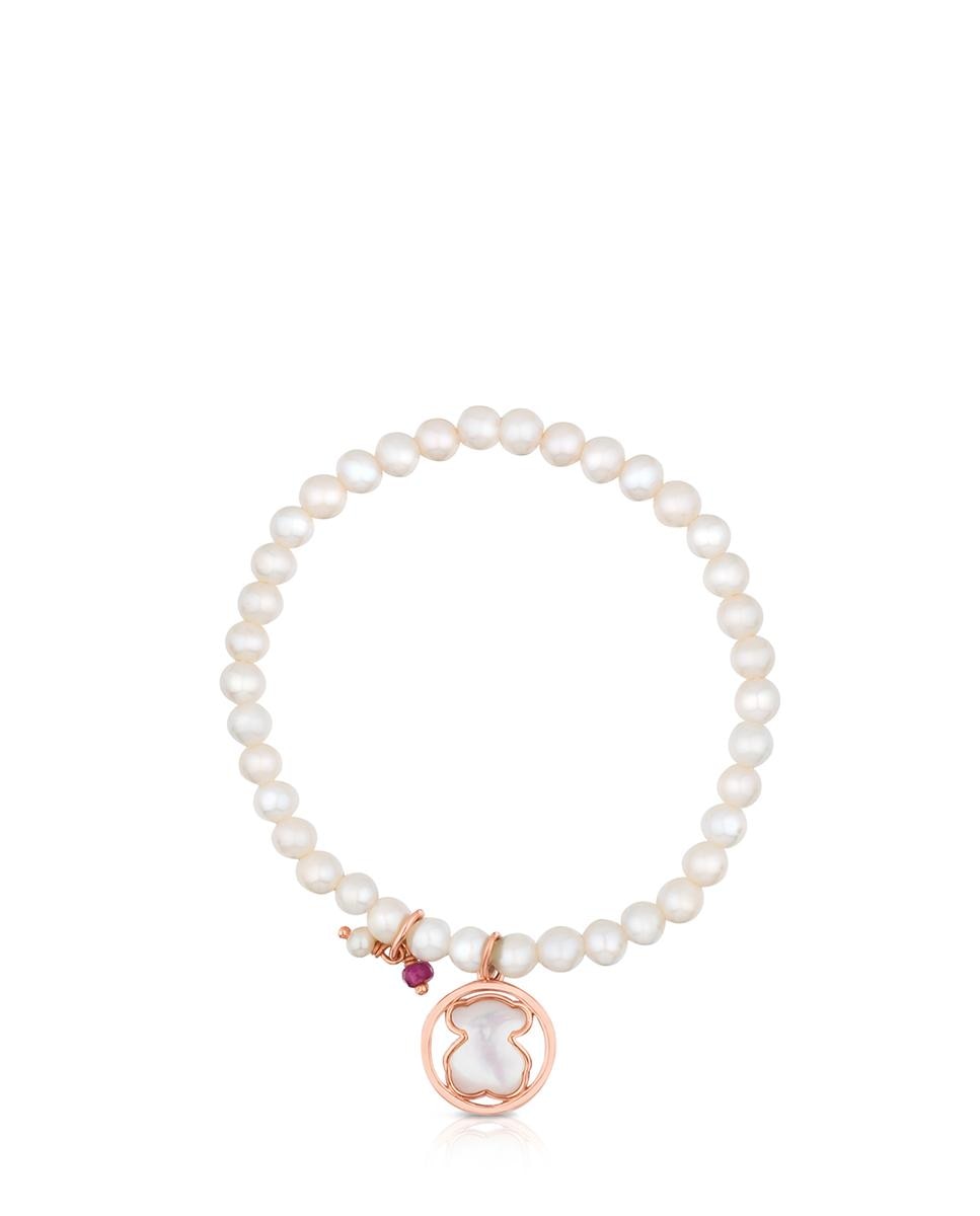Pulsera de cadena camille bañada en oro de 18 kt sobre plata rosa con perlas, nácar y rubí - Tous - Multicolor Multicolor-2