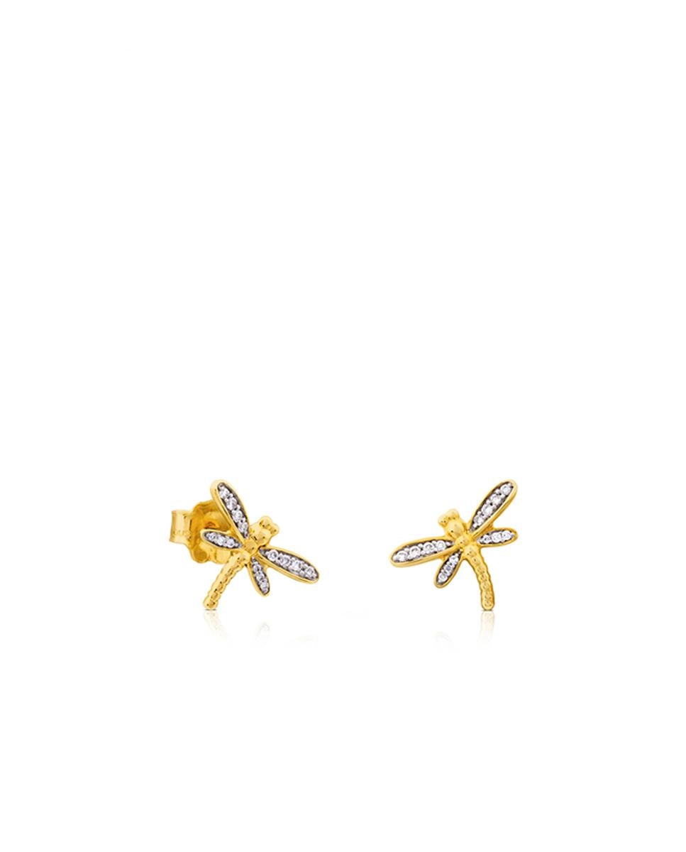 Pendientes Bera de oro amarillo con diamantes