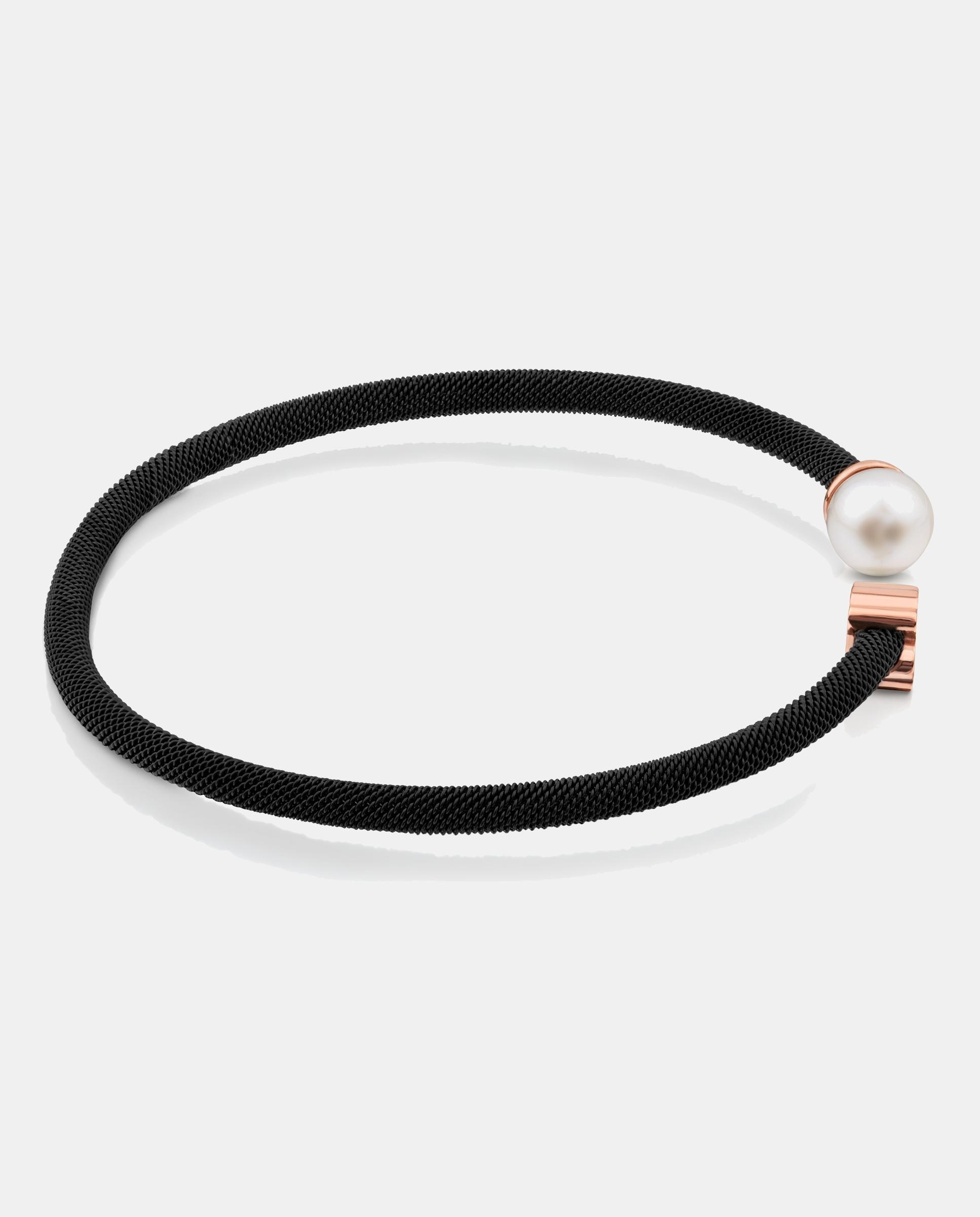 Pulsera icon mesh de acero ip negro bañada en oro 18 kt sobre plata rosa - Tous - Blanco Blanco-2