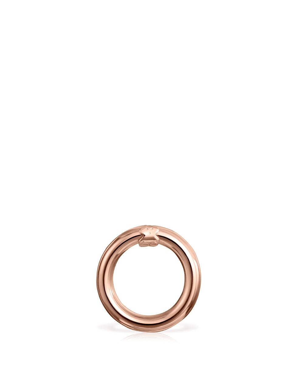 Anilla Hold bañada en oro de 18 kt sobre plata rosa con oso · Tous