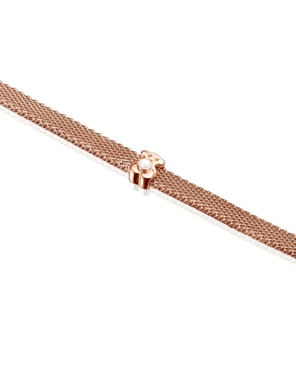 Pulsera de cadena real sisy bañada en oro de 18 kt sobre plata rosa con perla Rosa claro Tous Rosa claro-2