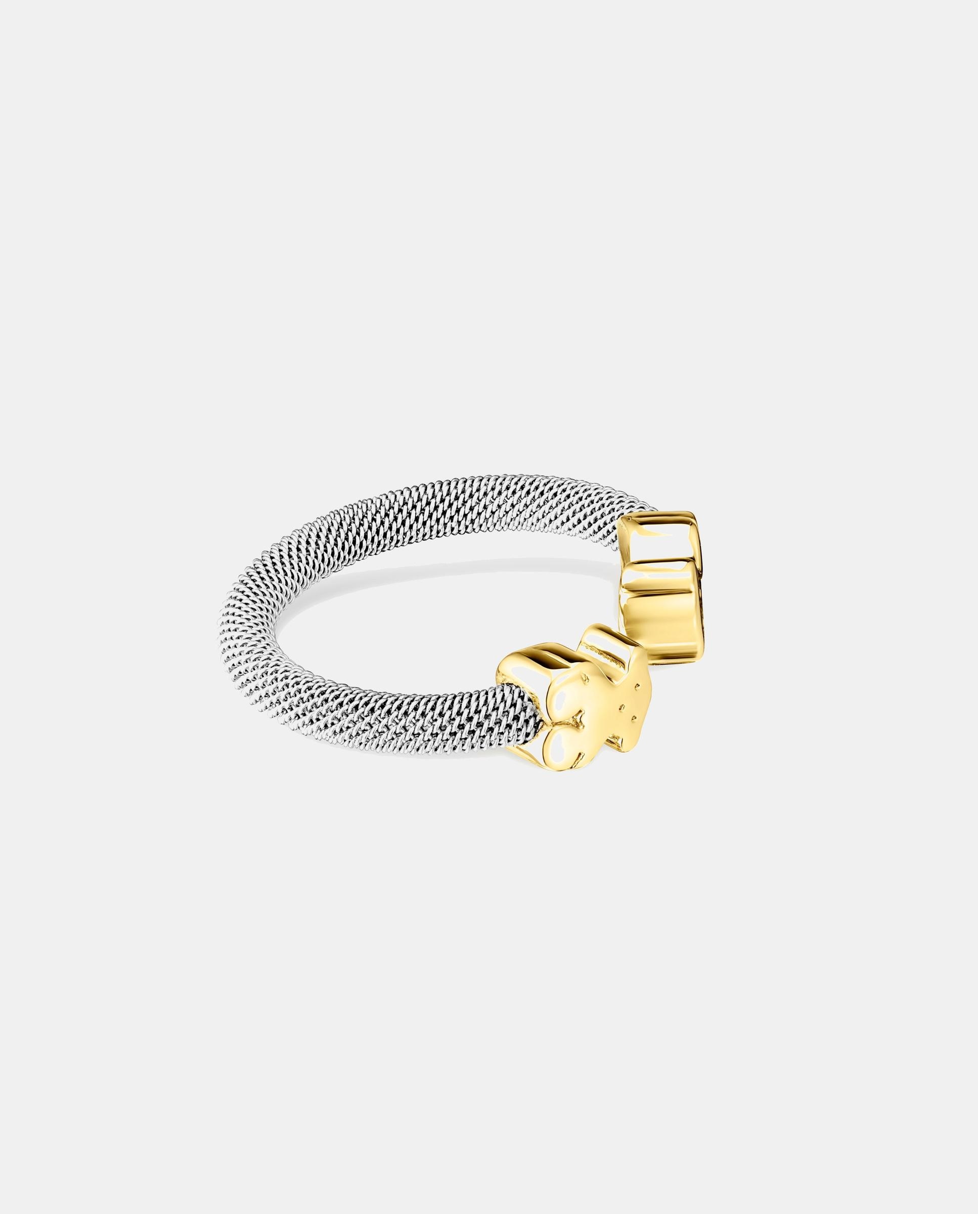 Anillo de acero mesh y oro amarillo - Tous - Bicolor Bicolor-2