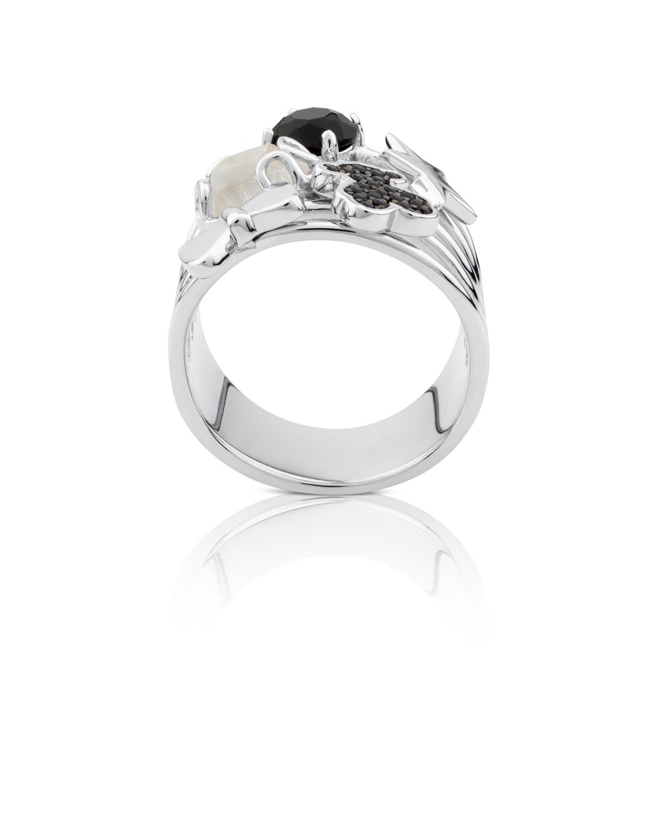 Anillo Join en plata con espinelas, ónix, cuarzo y nácar Multicolor-2