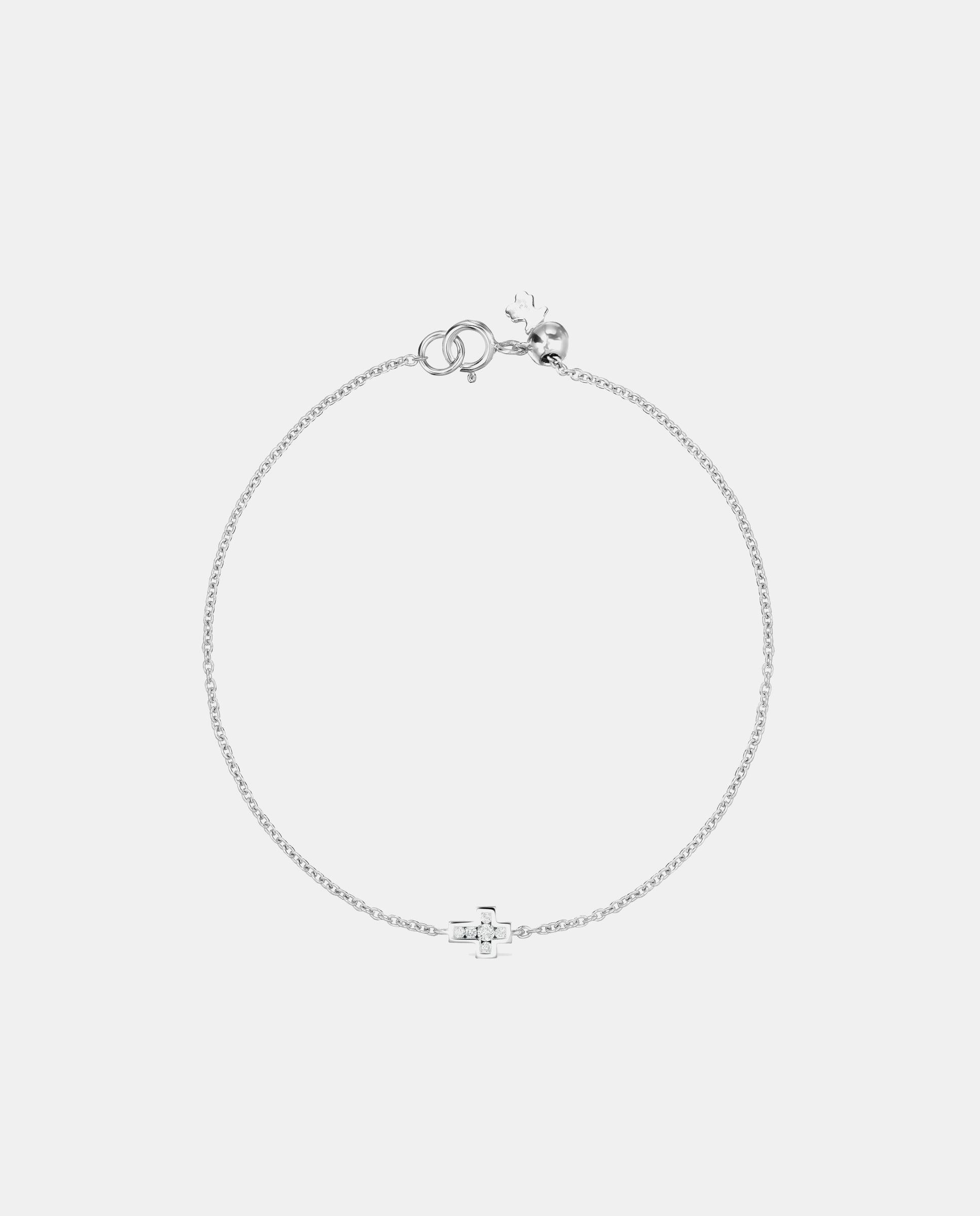 Pulsera les classiques cruz de oro y diamantes - Blanco Blanco-2