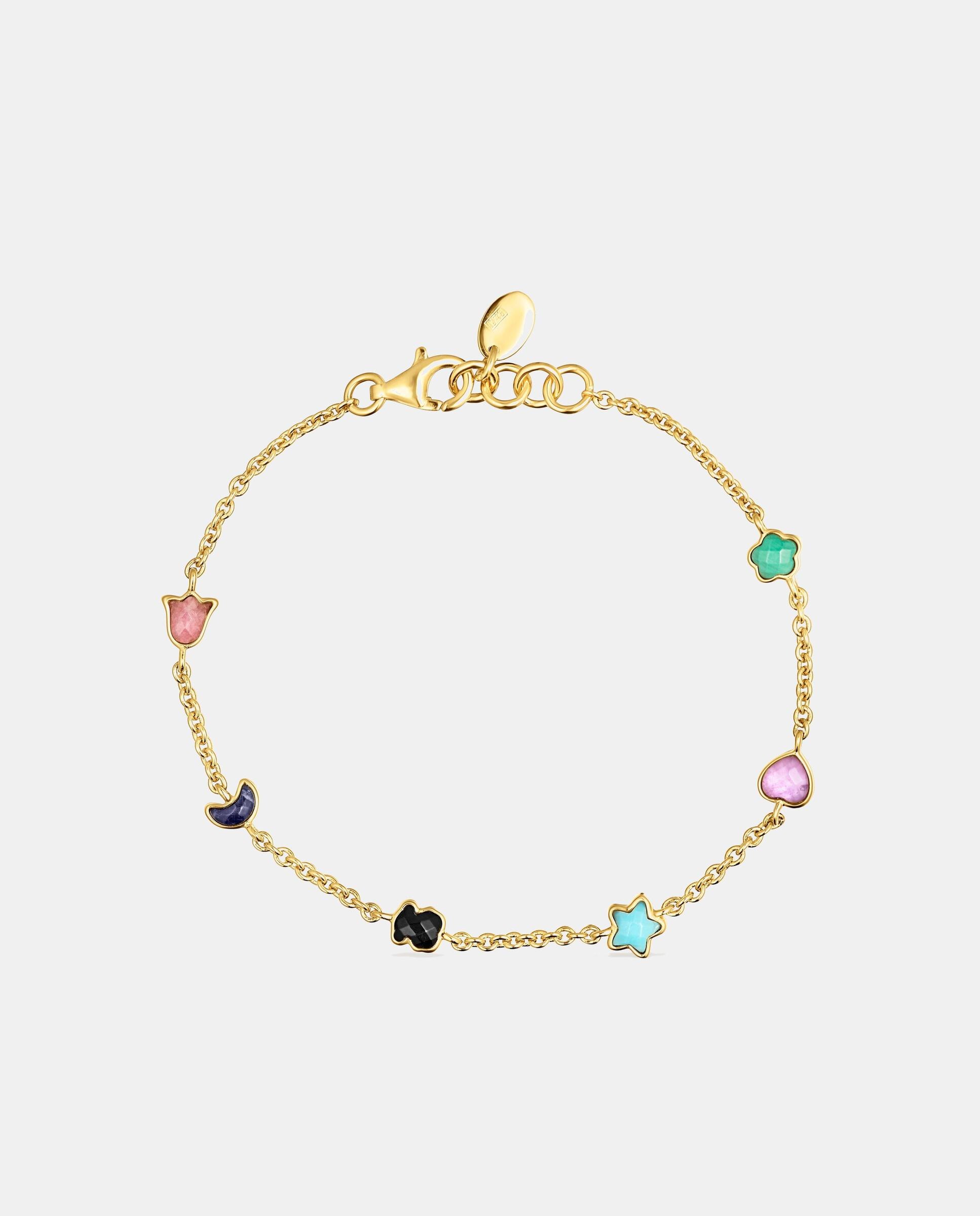 Pulsera de cadena glory bañada en oro de 18 kt sobre plata con seis motivos - Tous - Multicolor Multicolor-2