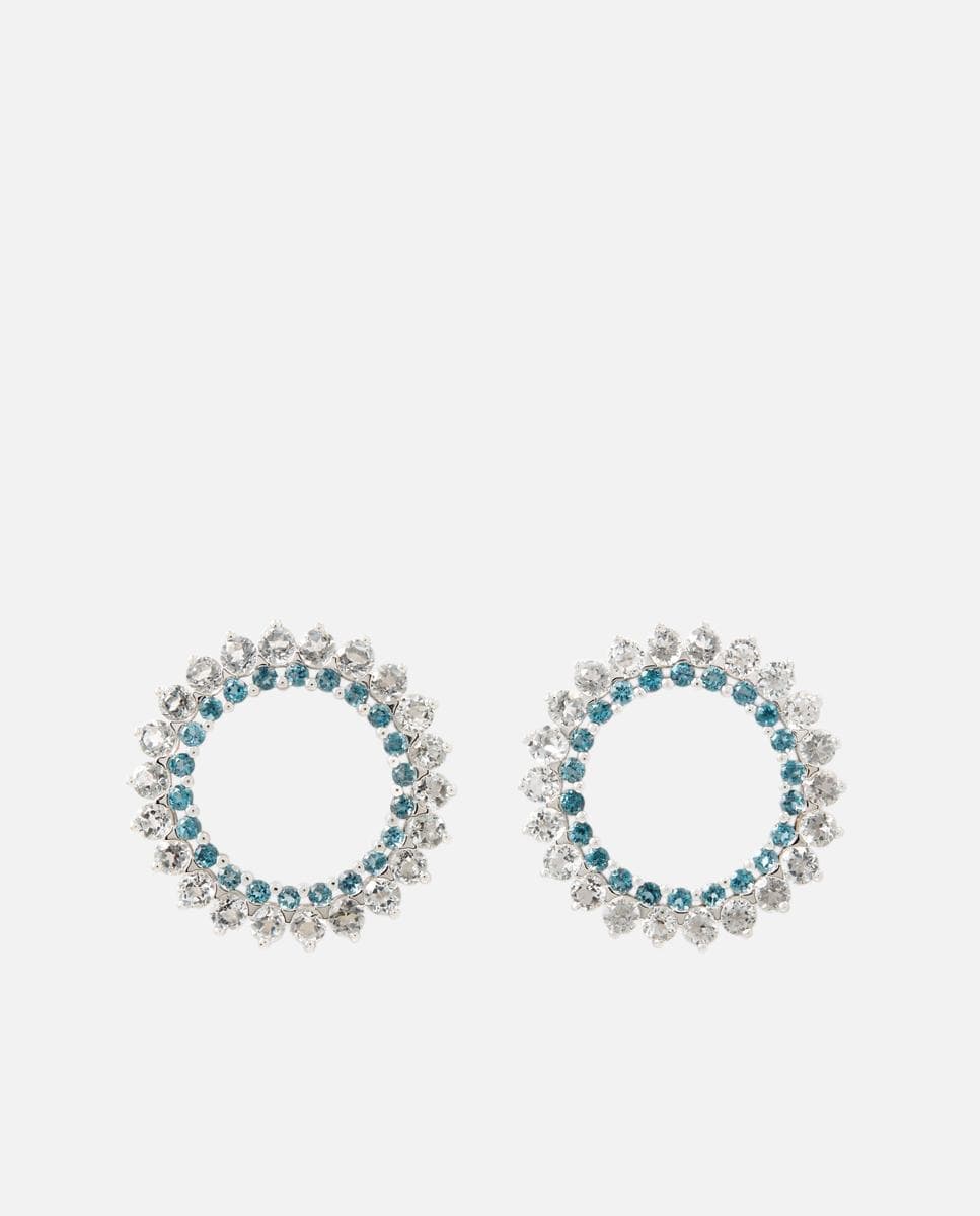 Pendientes ATELIER de oro blanco con topacios Blanco-1