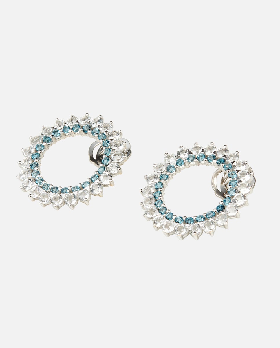 Pendientes ATELIER de oro blanco con topacios Blanco-2
